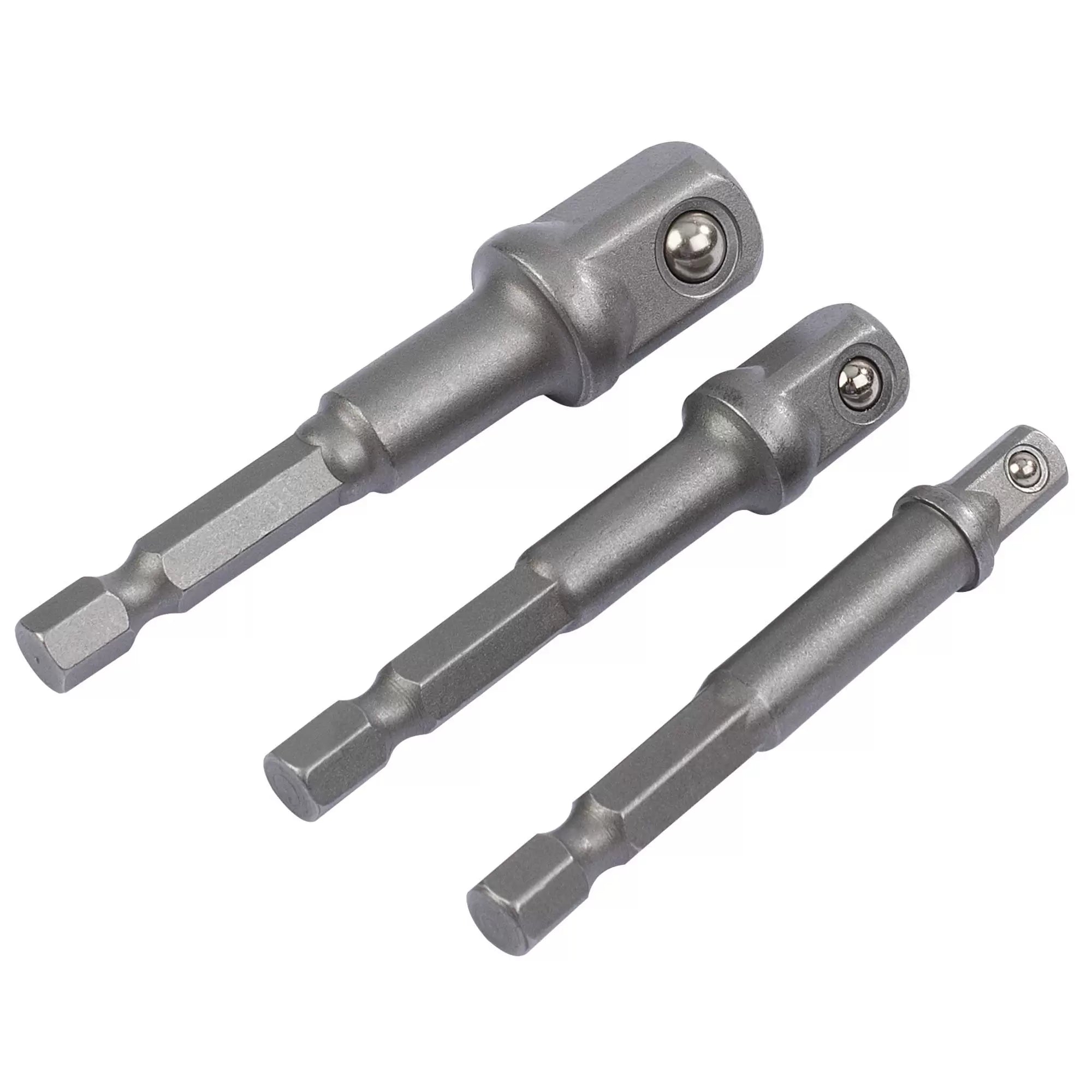 Draper Tools - 00005 - Socket Adaptor Set, 1/4" Hex. x 1/4", 3/8" & 1/2" Sq. Dr. (3 Piece)