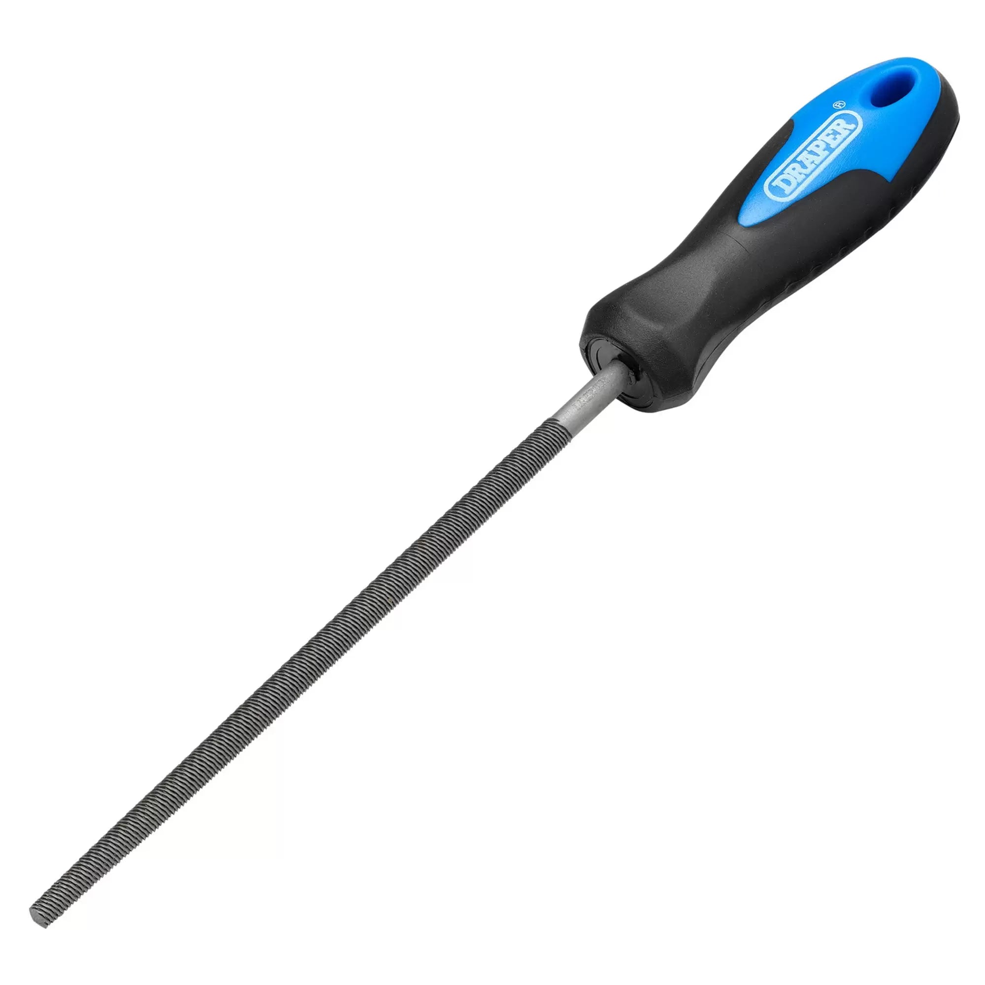 Draper Tools - 00012 - Soft Grip Engineers Round File and Handle, 150mm