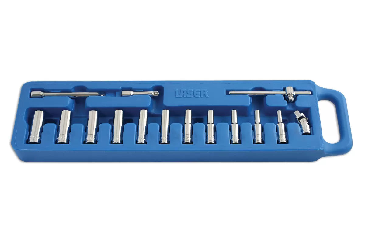 Laser - 0032 - Deep Socket Set 1/4"D 15pc