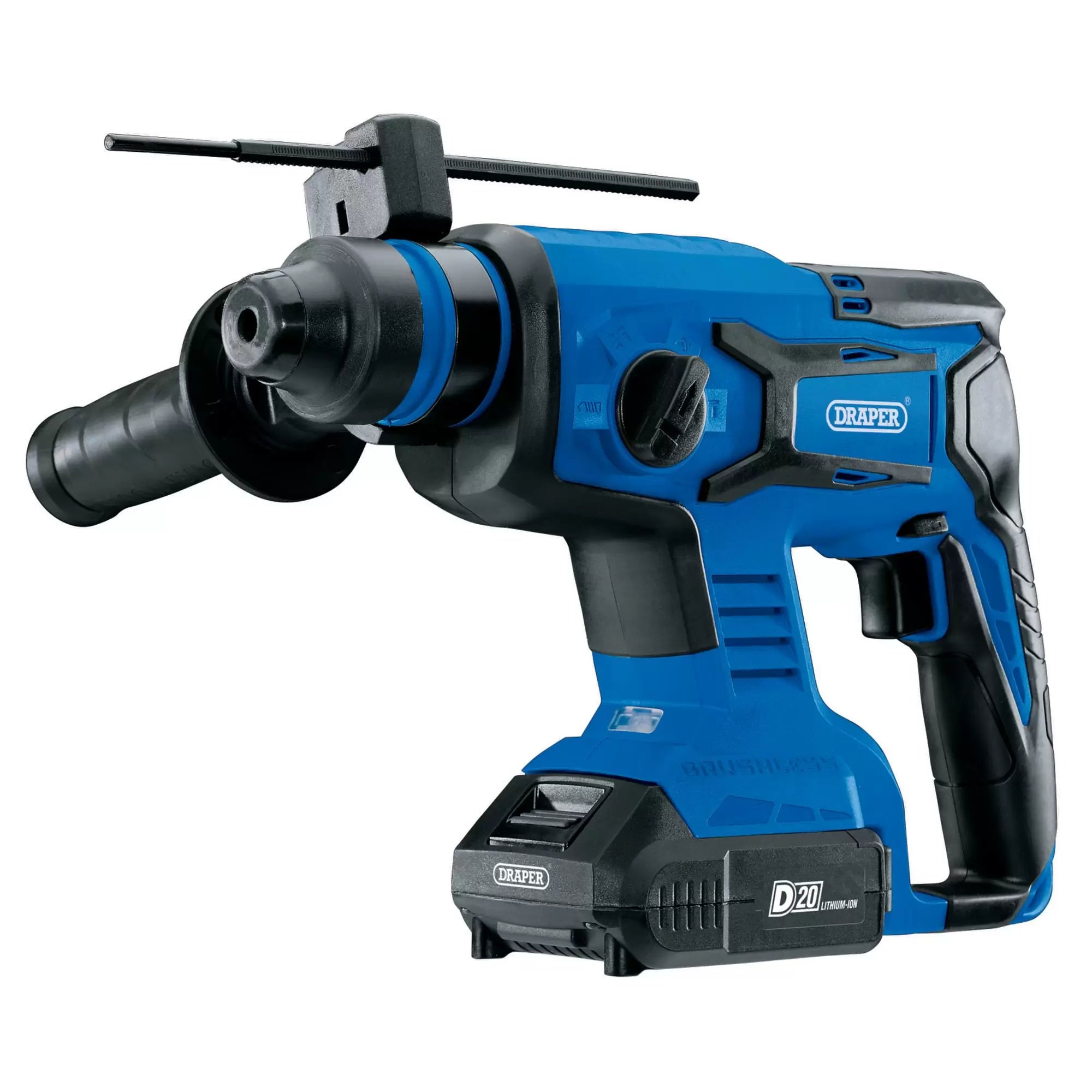 Draper Tools - 00592 - D20 20V Brushless SDS+ Rotary Hammer Drill, 2 x 2.0Ah Batteries, 1 x Charger
