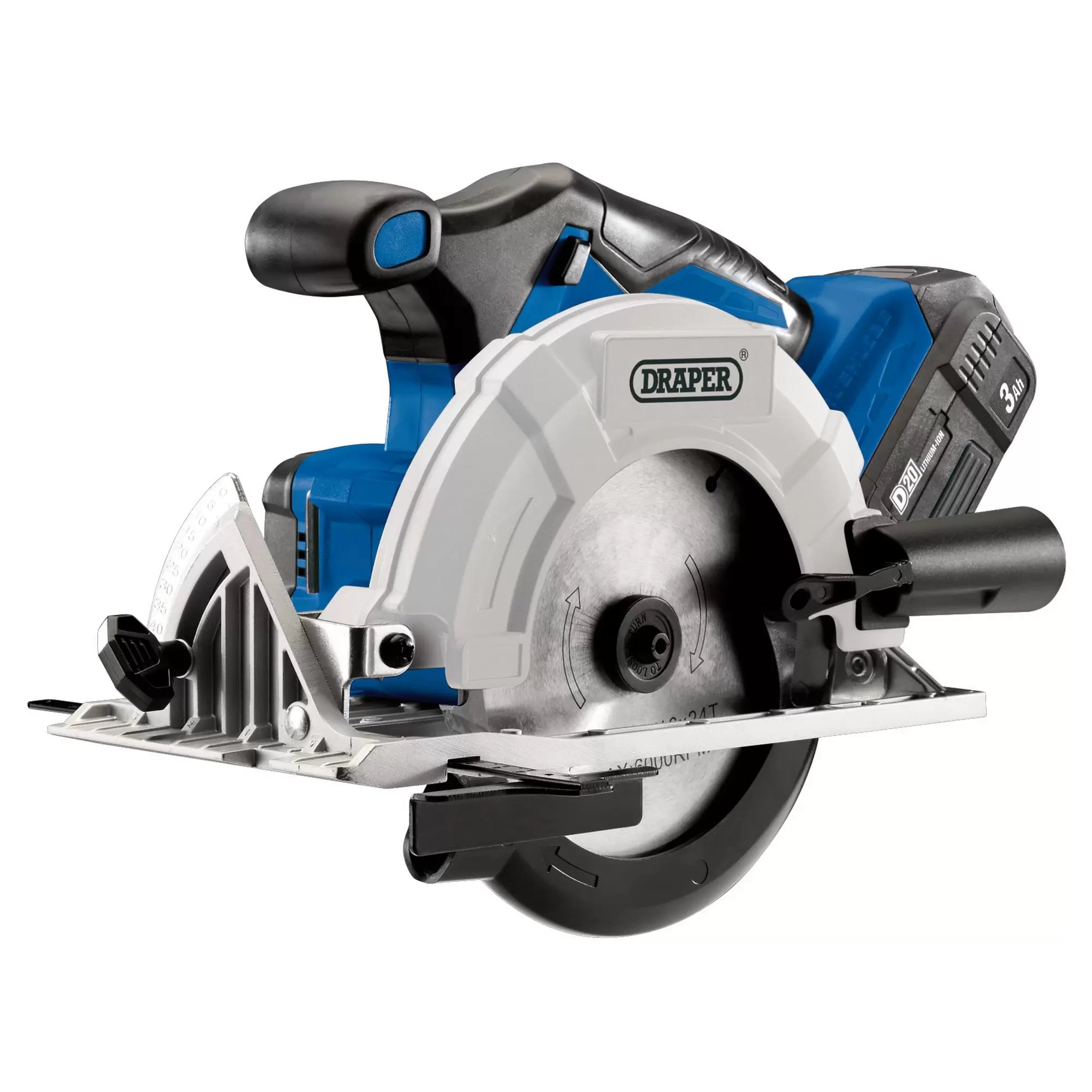 Draper Tools - 00594 - D20 20V Brushless Circular Saw, 1 x 3.0Ah Battery, 1 x Fast Charger