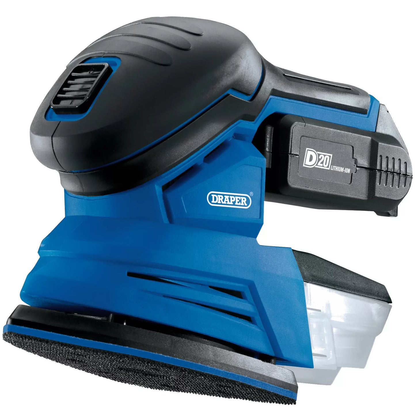 Draper Tools - 00608 - D20 20V Tri-Base Detail Sander, 1 x 2.0Ah Battery, 1 x Charger