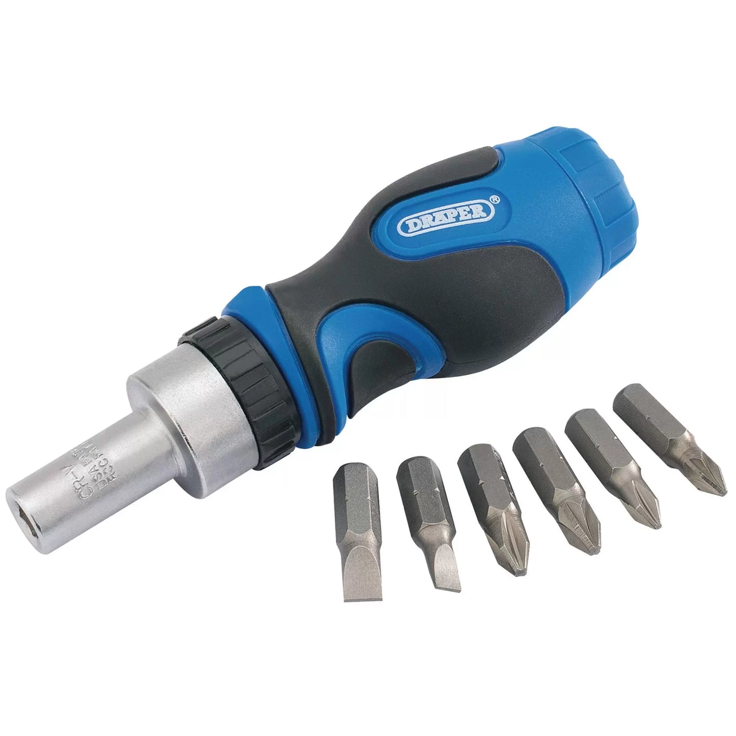 Draper Tools - 01050 - Stubby Ratchet Screwdriver and Bit Set (7 Piece)