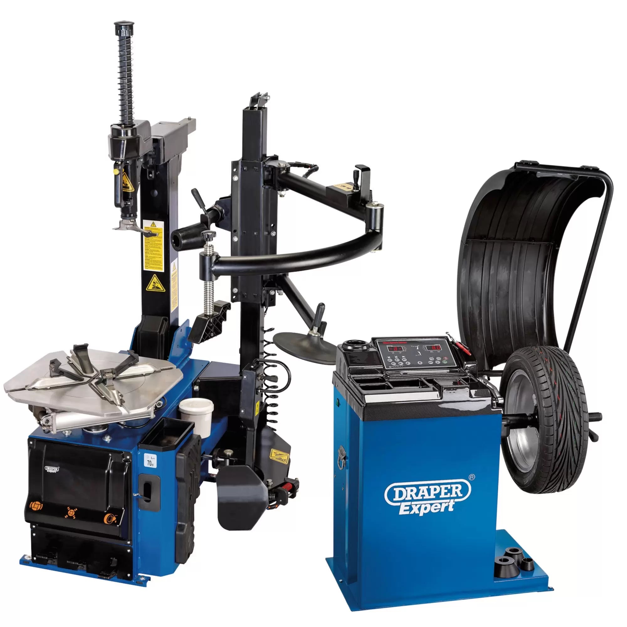 Draper Tools - 02152 - Draper Expert Tyre Changer with Assist Arm and Wheel Balancer Kit