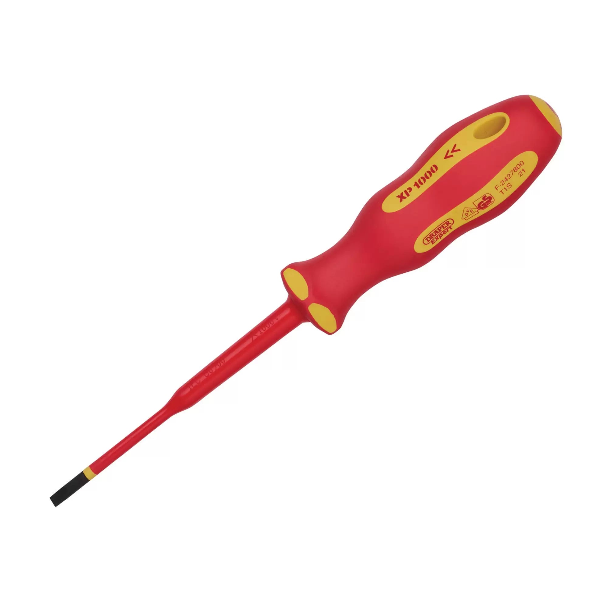 Draper Tools - 02160 - XP1000® VDE Slimline Plain Slot Screwdriver, 4 x 100mm