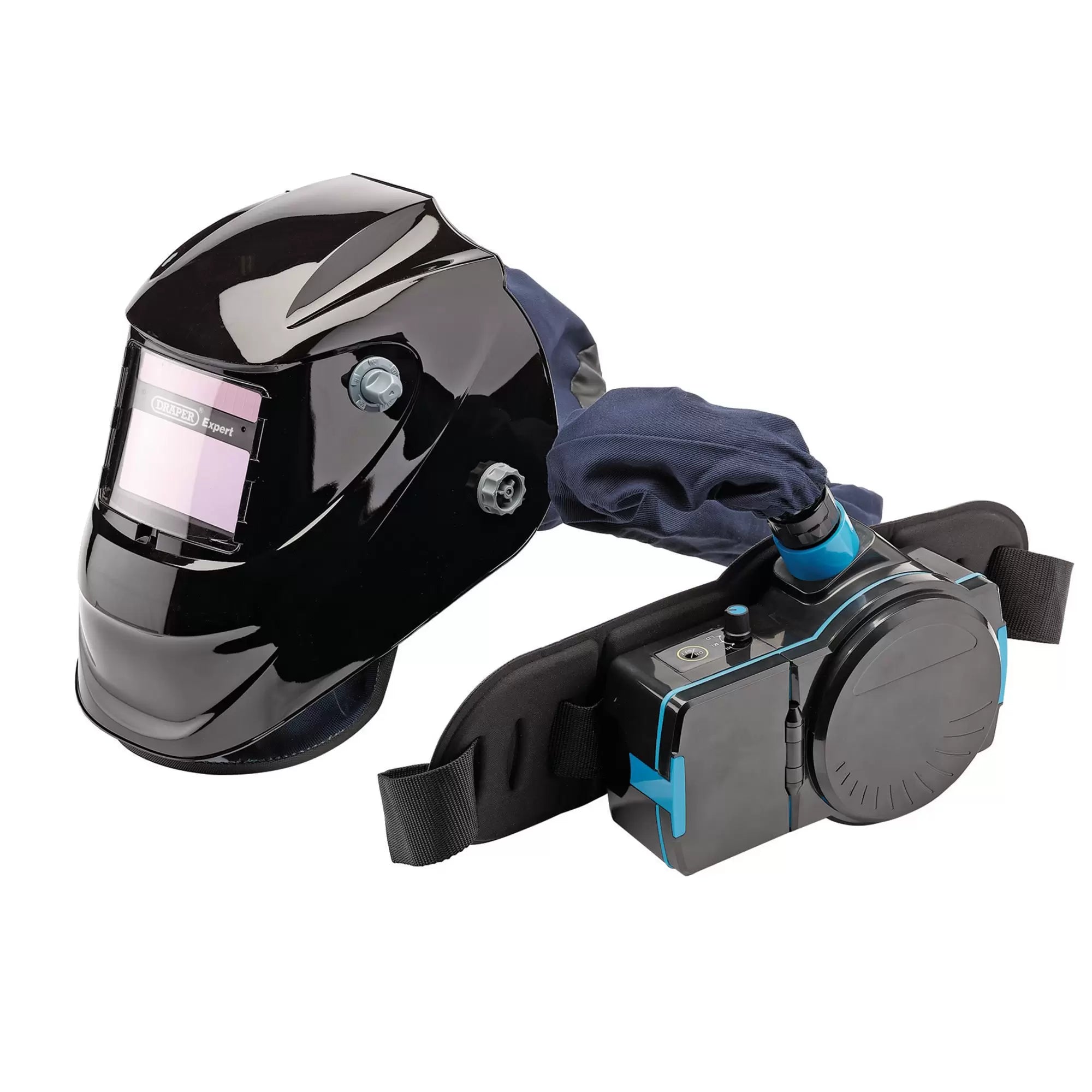 Draper Tools - 02518 - Draper Expert Air-Fed PAPR Auto-Darkening Welding Helmet, Black