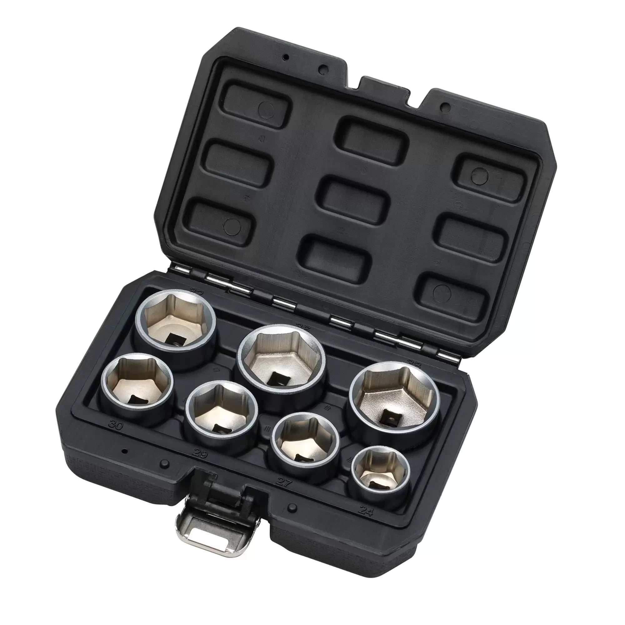 Draper Tools - 02747 - Oil Filter Socket Set, 3/8" Sq. Dr. (7 Piece)
