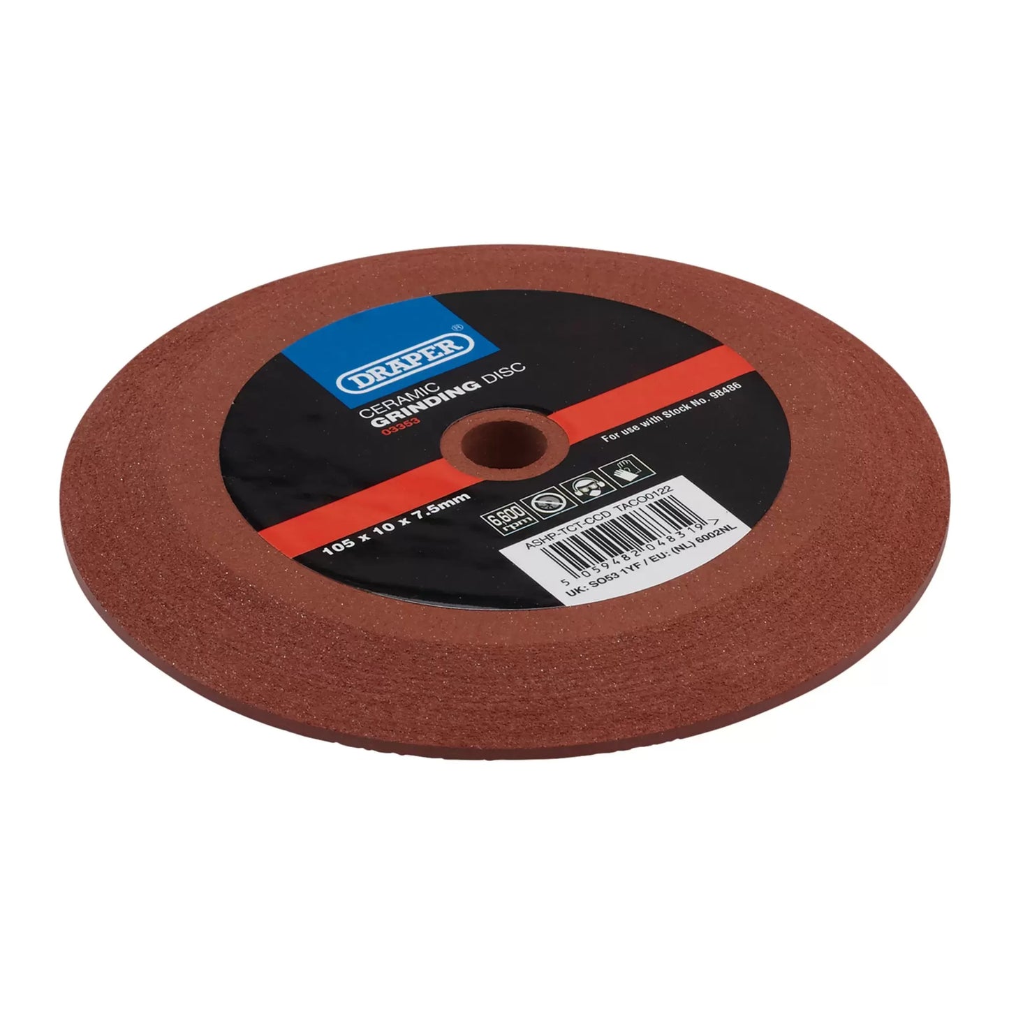 Draper Tools - 03353 - Ceramic Grinding Disc, 105 x 10 x 7.5mm