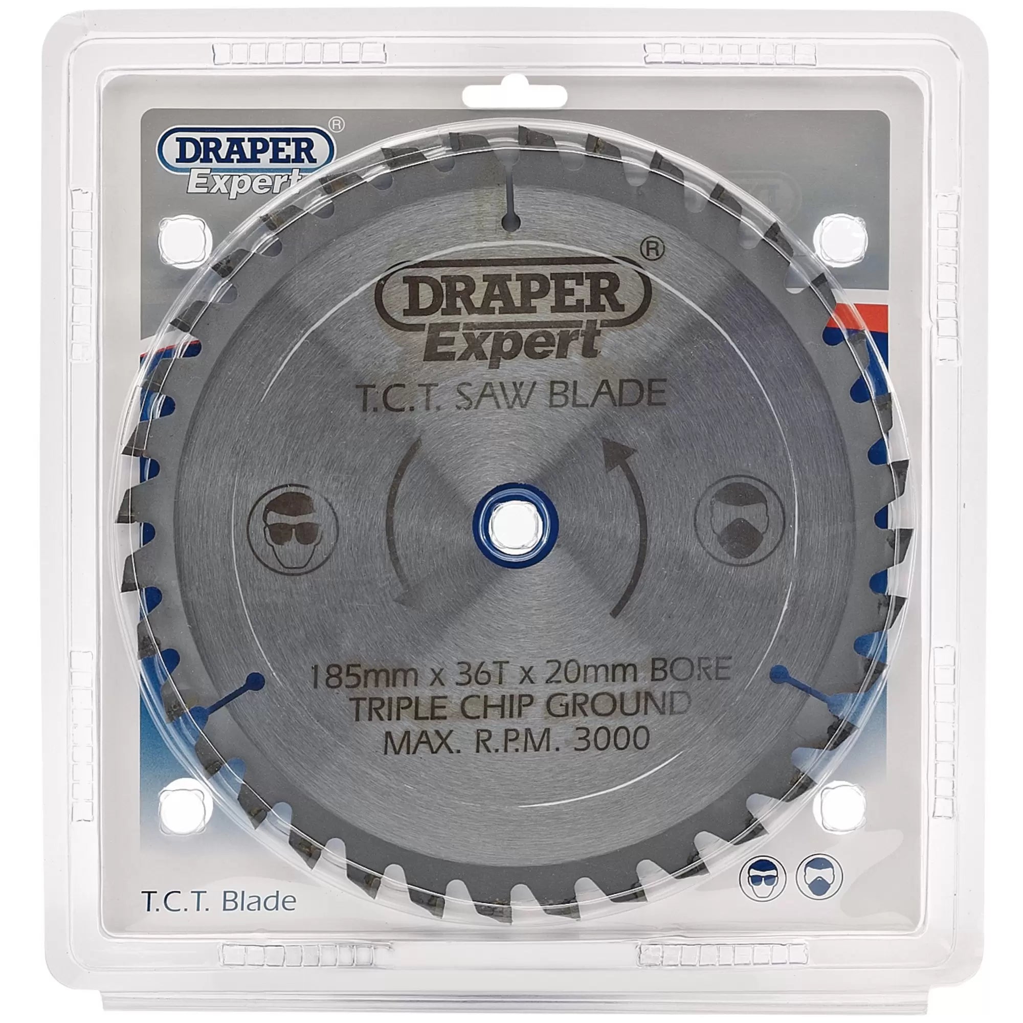 Draper Tools - 03637 - Draper Expert  TCT Saw Blade, 185 x 20mm, 36T
