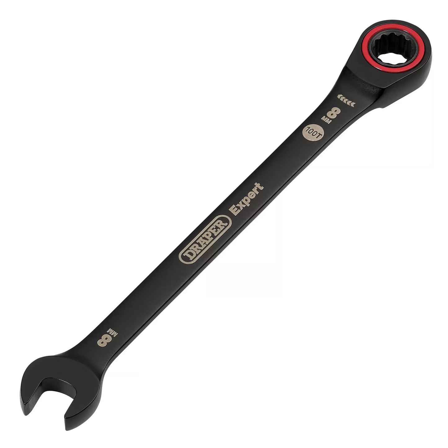 Draper Tools - 03879 - Draper Expert HI-TORQ® Metric Ratchet Combination Spanner, 8mm, Black