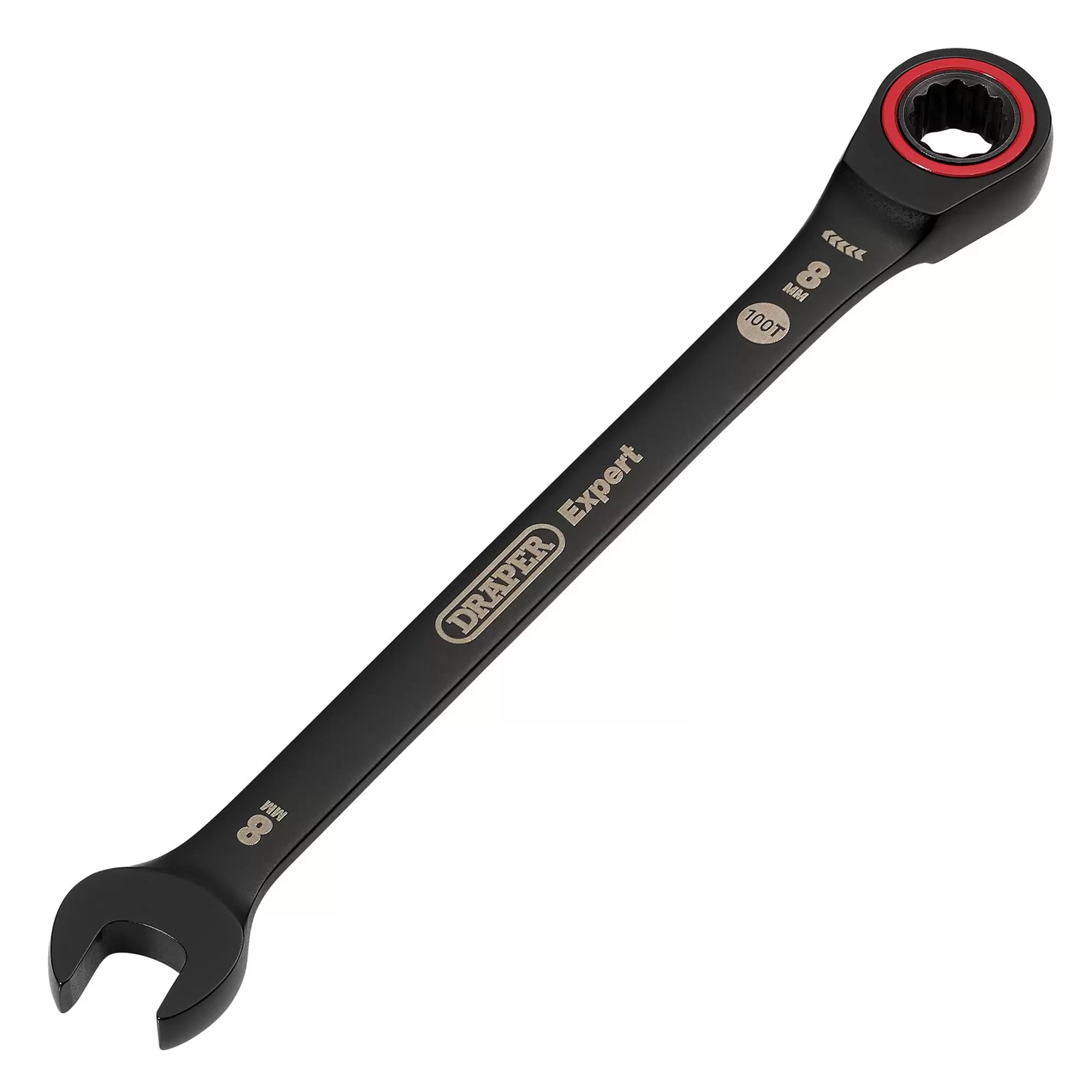 Draper Tools - 03879 - Draper Expert HI-TORQ® Metric Ratchet Combination Spanner, 8mm, Black