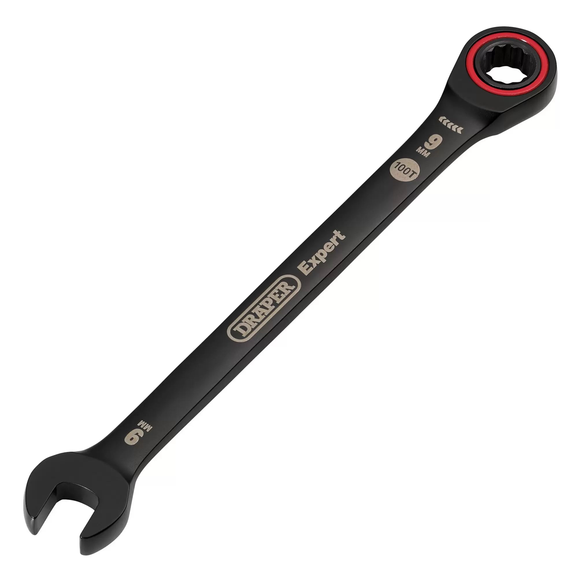 Draper Tools - 03880 - Draper Expert HI-TORQ® Metric Ratchet Combination Spanner, 9mm, Black
