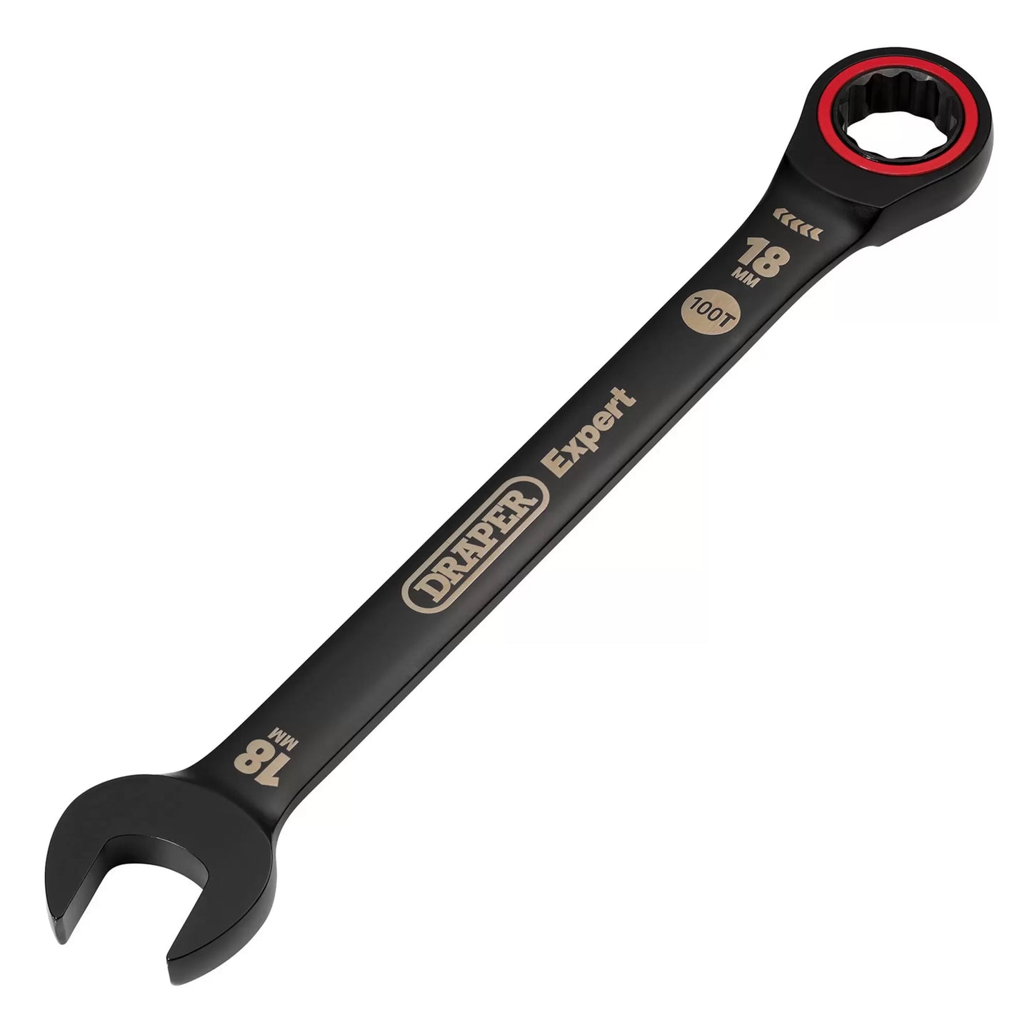 Draper Tools - 03891 - Draper Expert HI-TORQ® Metric Ratchet Combination Spanner, 18mm, Black