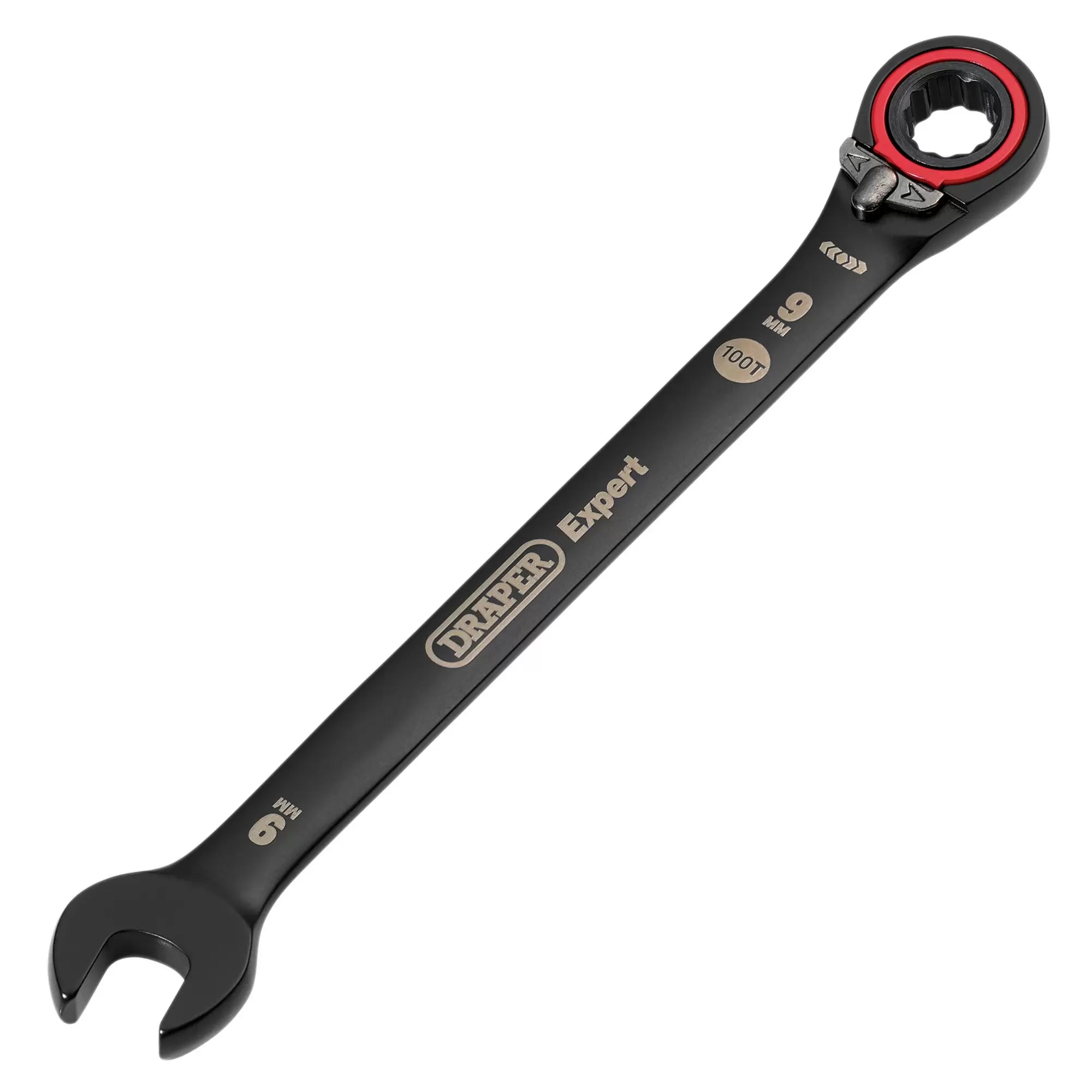 Draper Tools - 03899 - Draper Expert HI-TORQ®  Metric Reversible Ratchet Combination Spanner, 9mm, Black