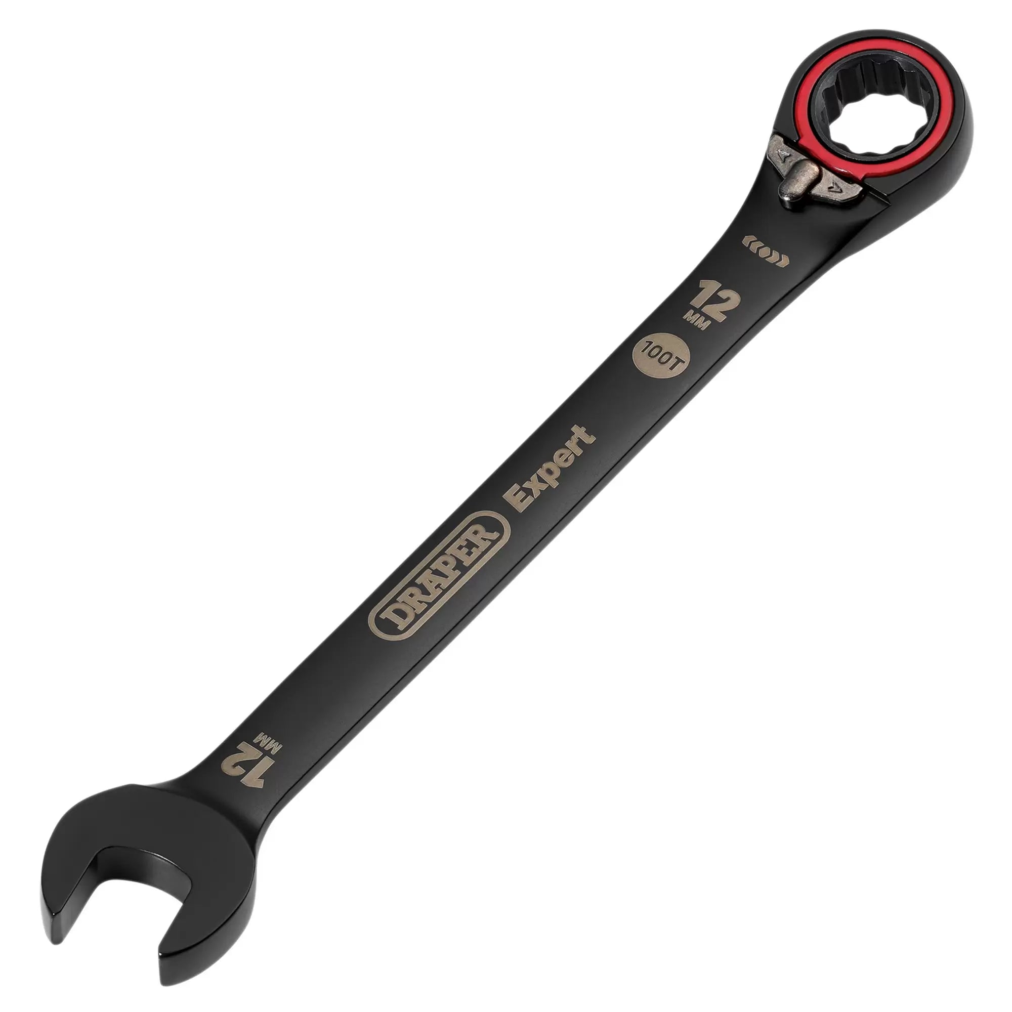 Draper Tools - 03902 - Draper Expert HI-TORQ®  Metric Reversible Ratchet Combination Spanner, 12mm, Black