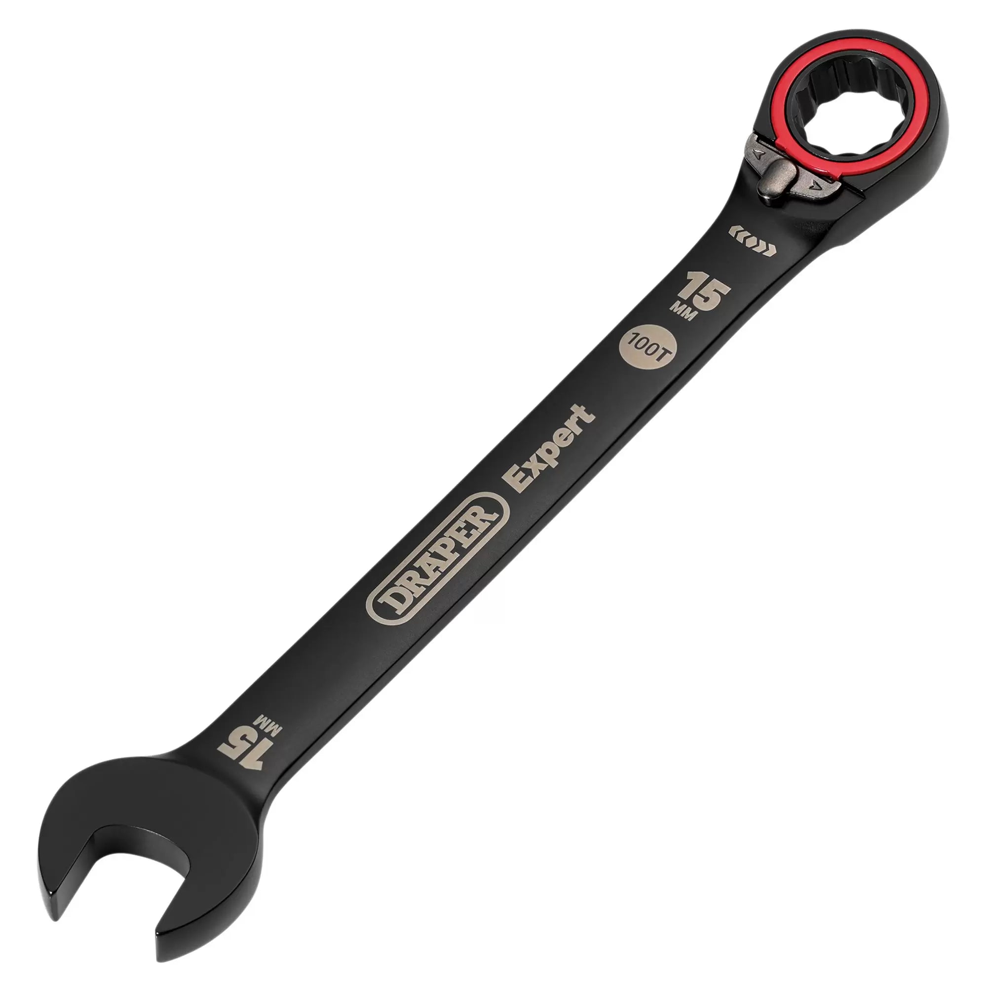 Draper Tools - 03905 - Draper Expert HI-TORQ®  Metric Reversible Ratchet Combination Spanner, 15mm, Black