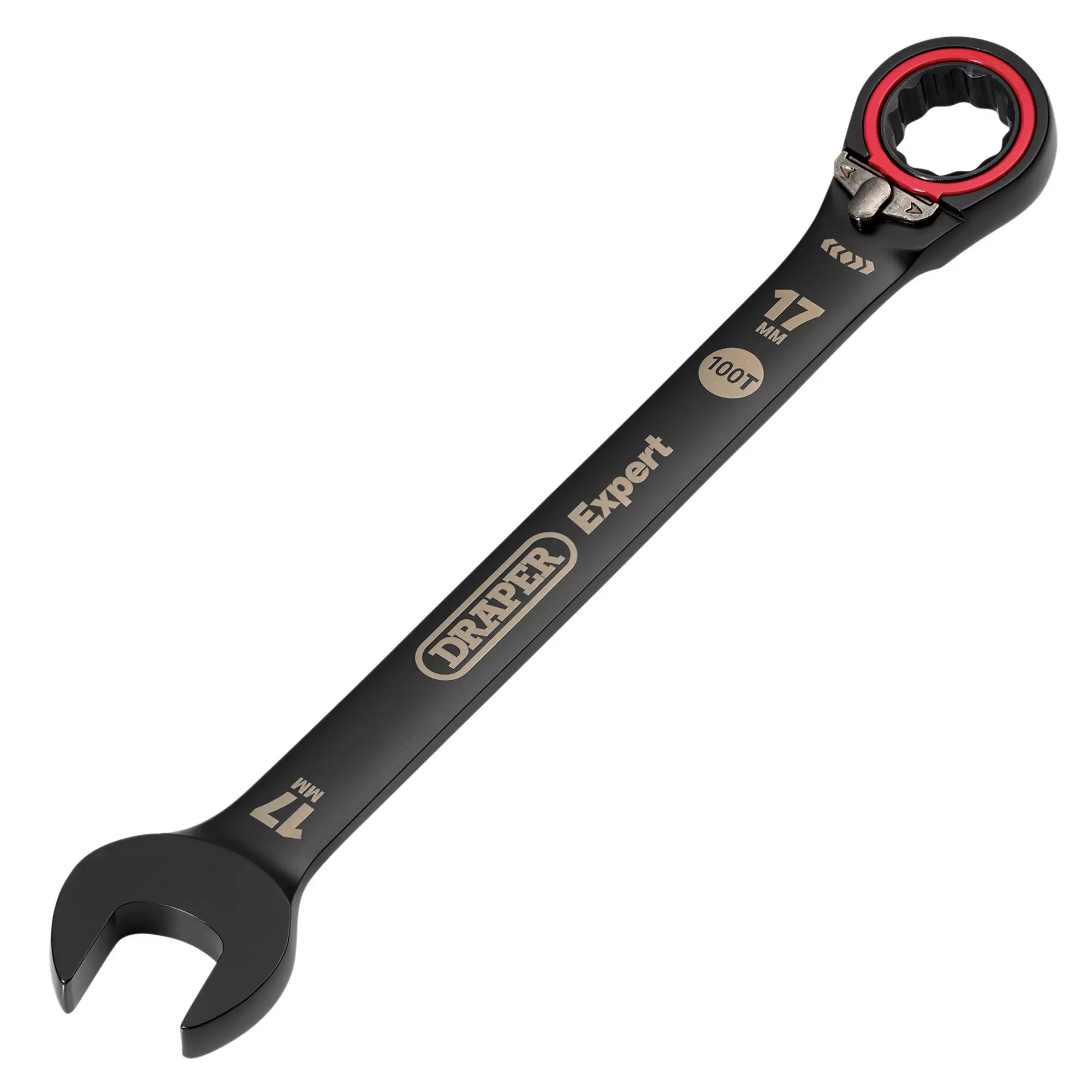 Draper Tools - 03907 - Draper Expert HI-TORQ®  Metric Reversible Ratchet Combination Spanner, 17mm, Black