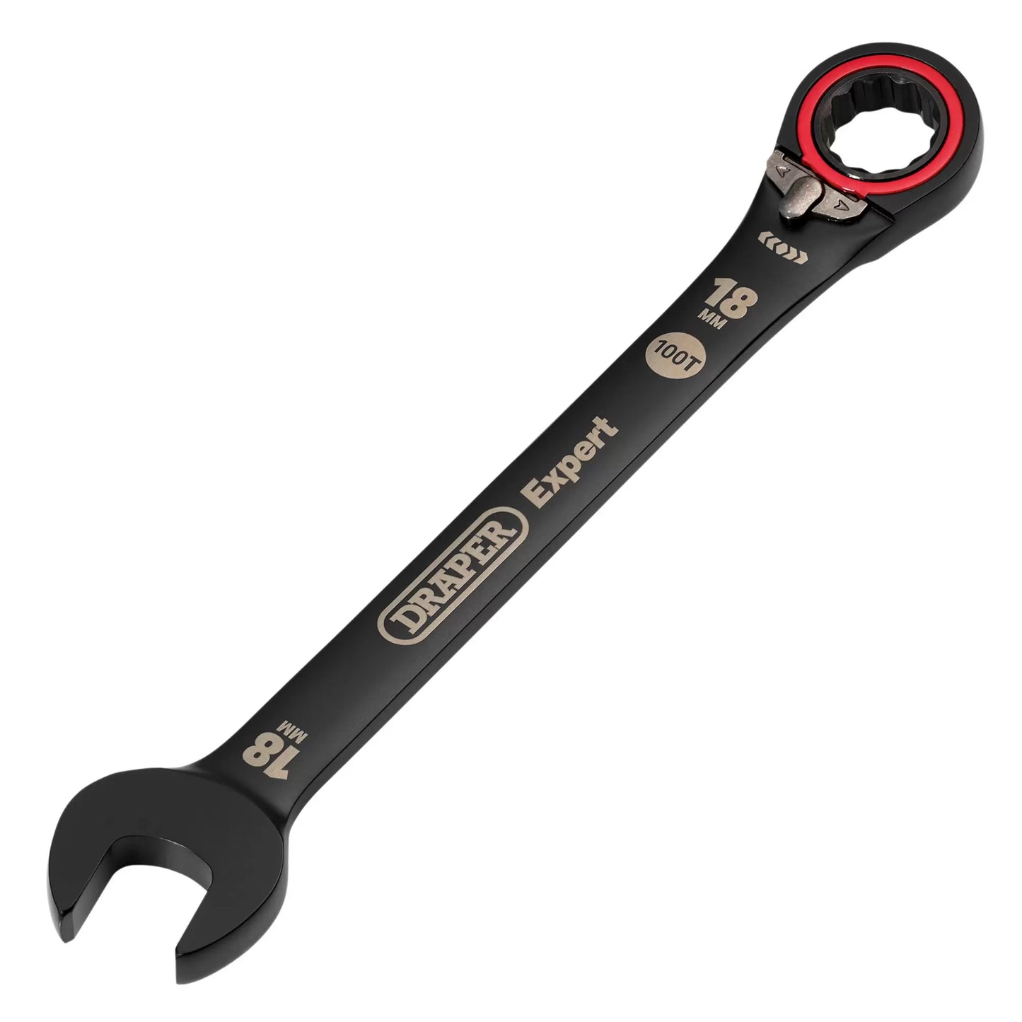 Draper Tools - 03908 - Draper Expert HI-TORQ®  Metric Reversible Ratchet Combination Spanner, 18mm, Black