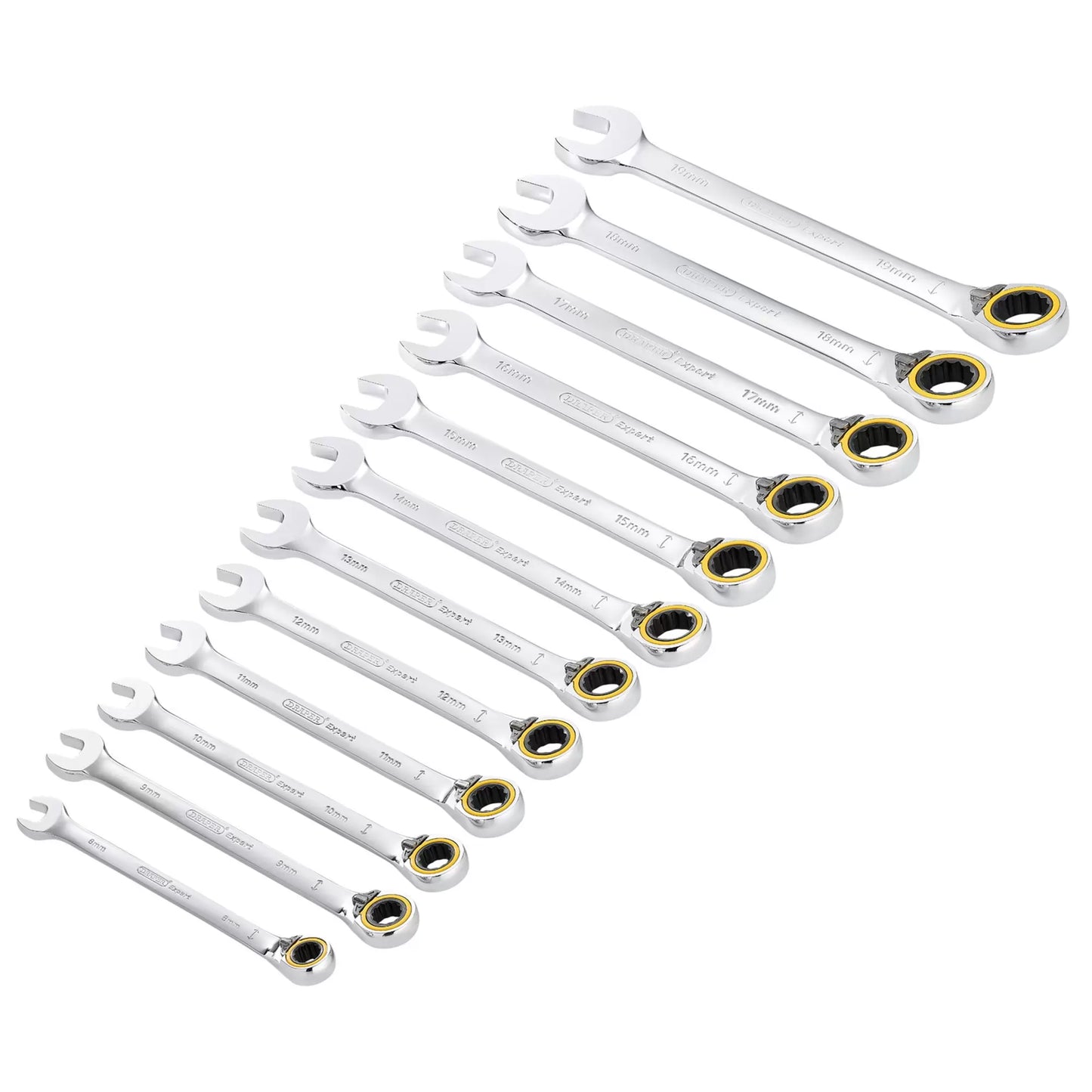 Draper Tools - 03913 - Draper Expert HI-TORQ® Metric Reversible Ratchet Combination Spanner Set (12 Piece)