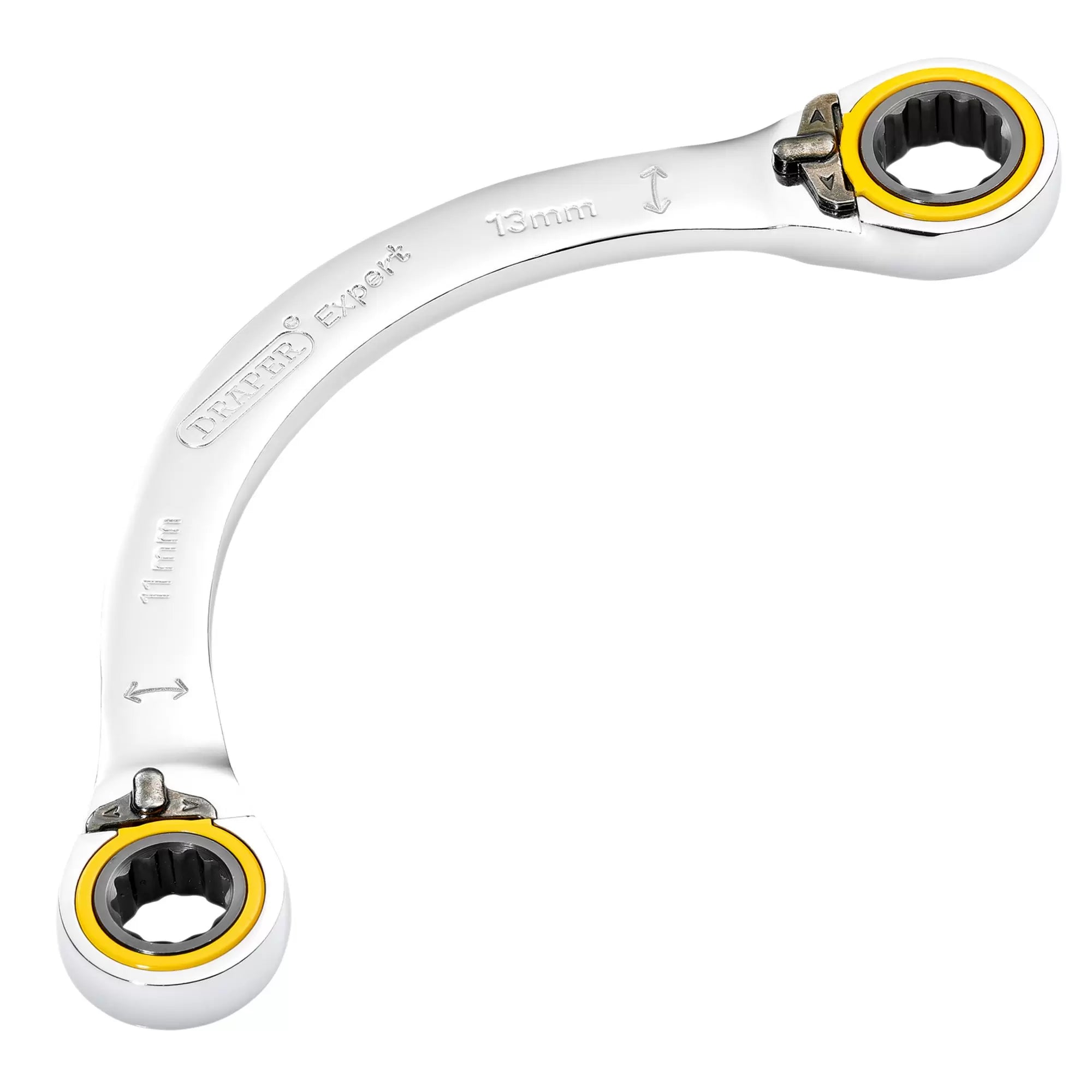 Draper Tools - 03934 - Draper Expert HI-TORQ® Double Ring Ratchet Half Moon Spanner, 11 x 13mm