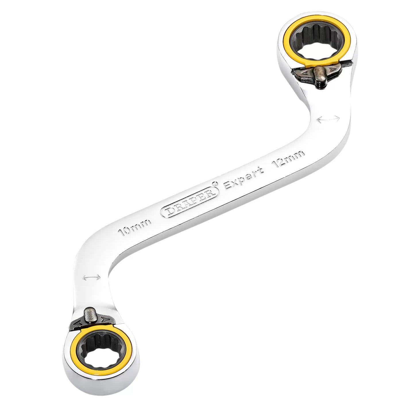 Draper Tools - 03942 - Draper Expert HI-TORQ® Double Ring Ratchet S-Shape Spanner, 10 x 12mm