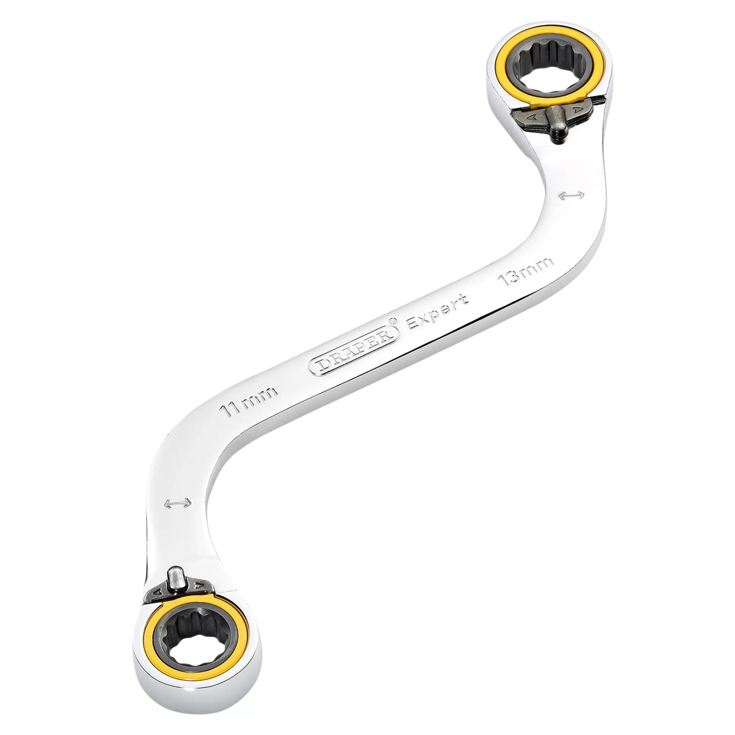 Draper Tools - 03943 - Draper Expert HI-TORQ® Double Ring Ratchet S-Shape Spanner, 11 x 13mm