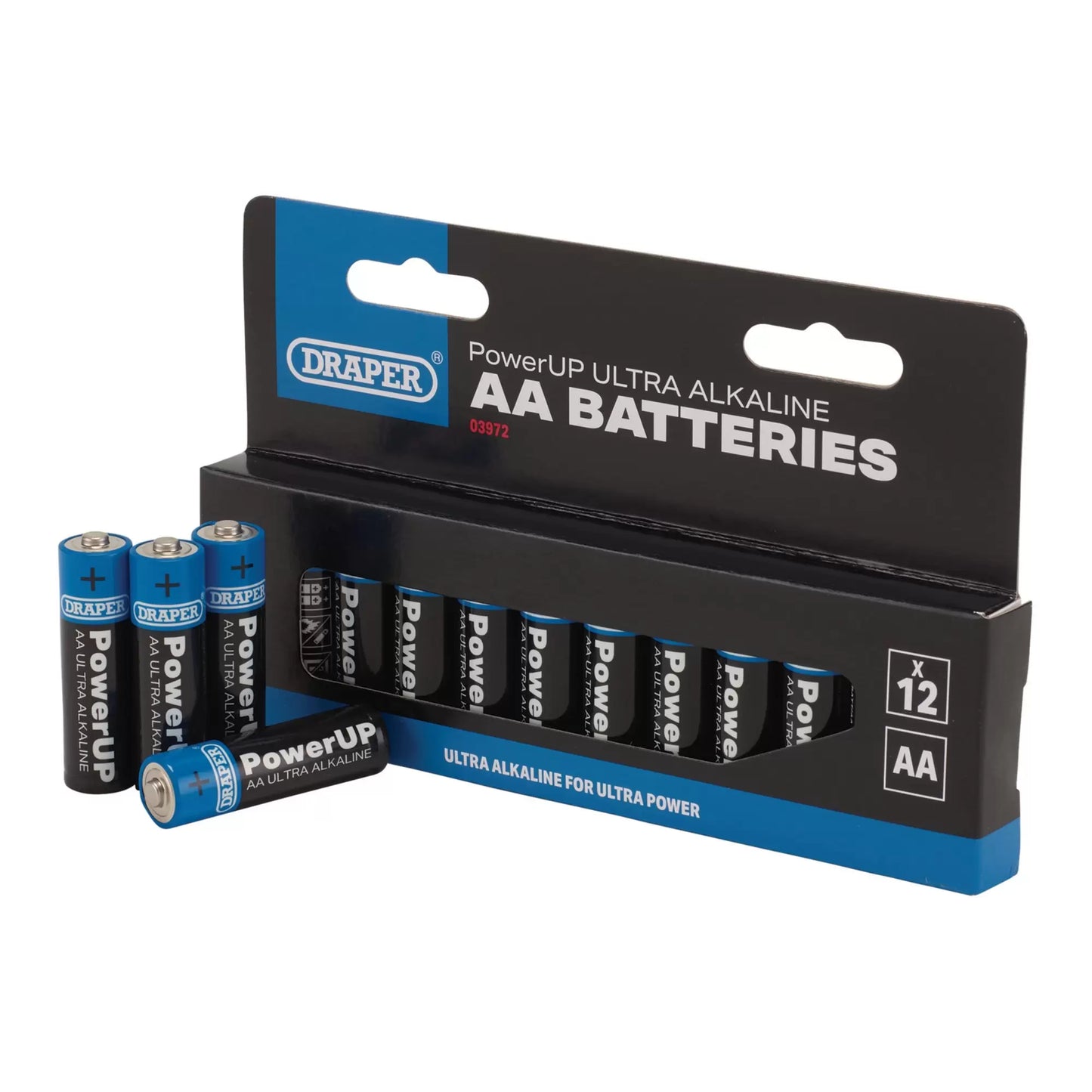 Draper Tools - 03972 - Draper PowerUP Ultra Alkaline AA Batteries (Pack of 12)