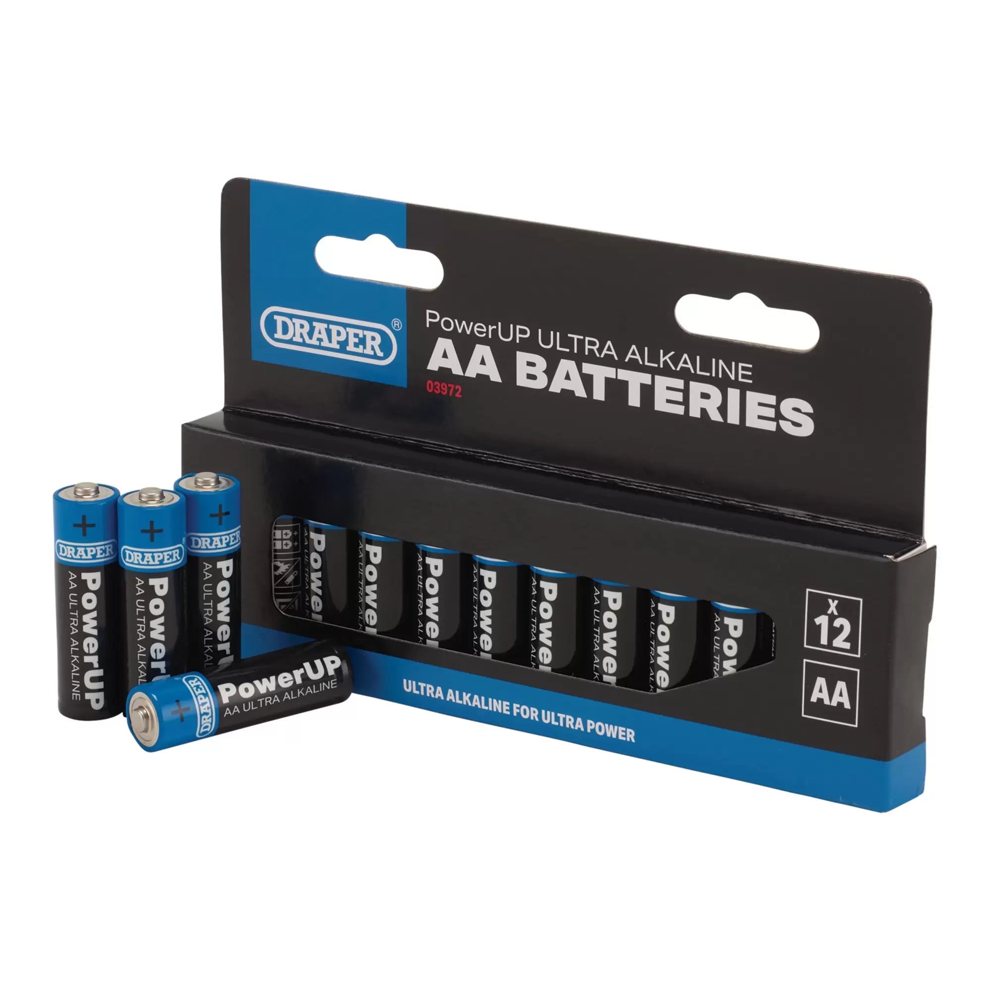 Draper Tools - 03972 - Draper PowerUP Ultra Alkaline AA Batteries (Pack of 12)