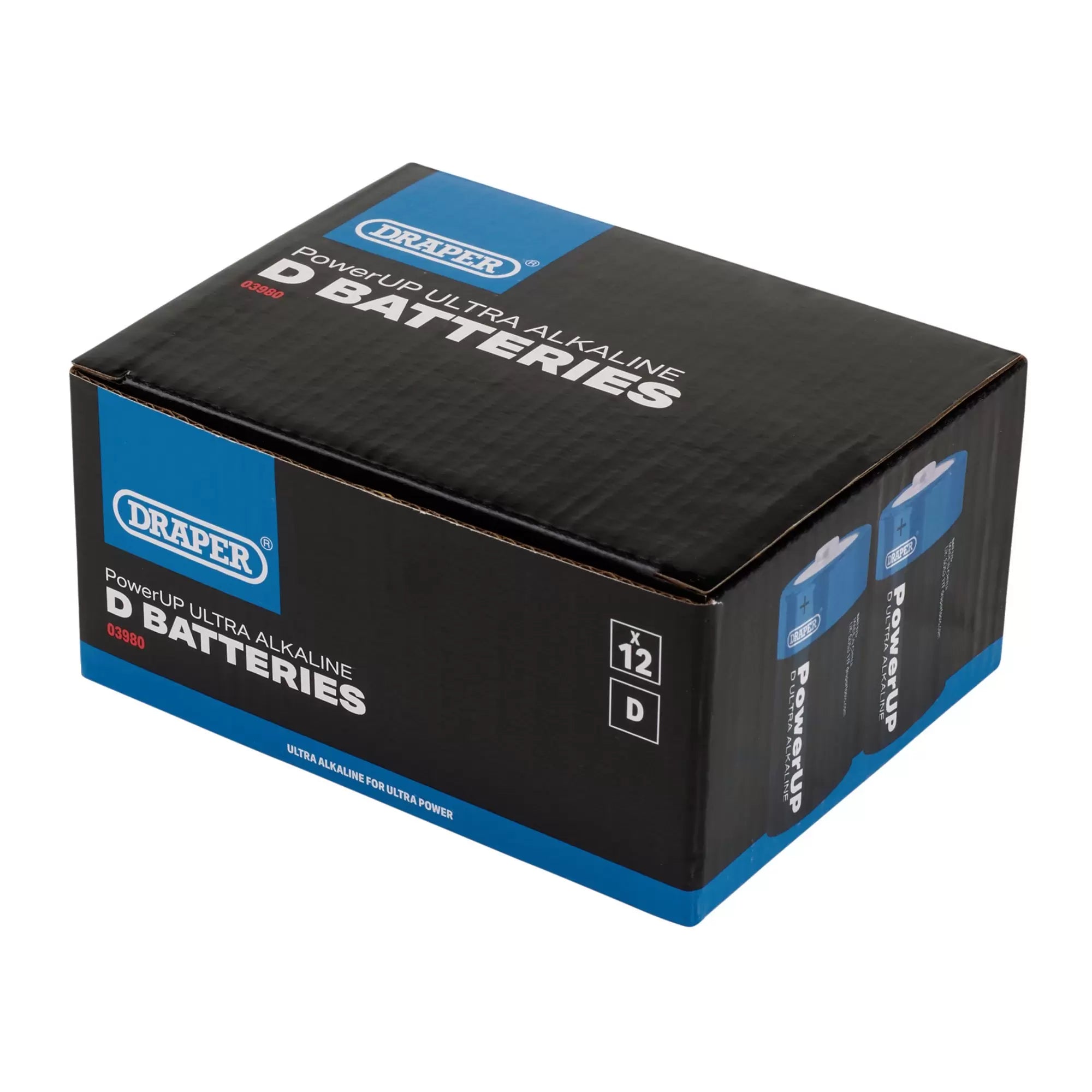 Draper Tools - 03980 - Draper PowerUP Ultra Alkaline D Batteries (Pack of 12)