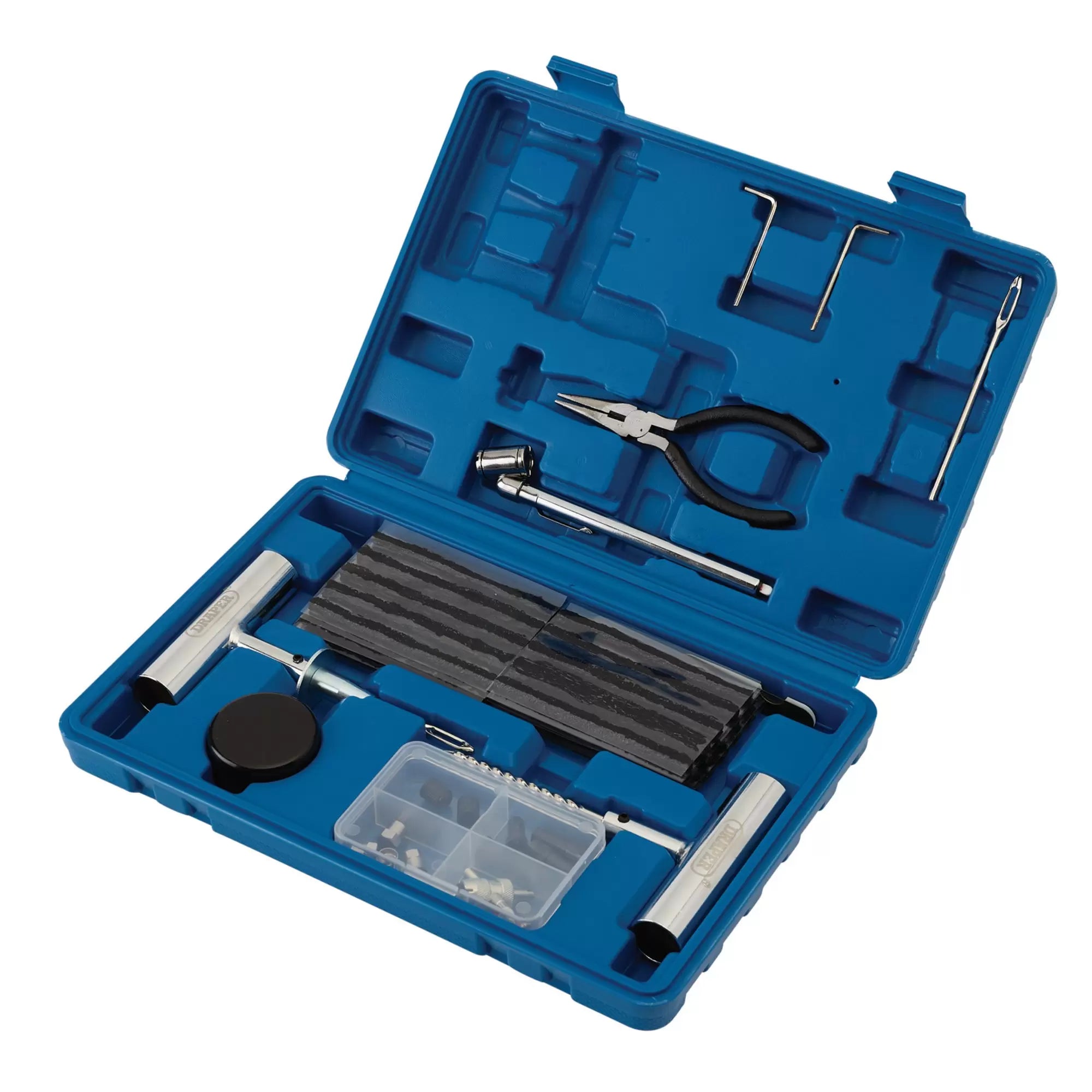 Draper Tools - 04139 - Tyre Puncture Repair Kit for Tubeless Off Road Vehicles (65 Piece)