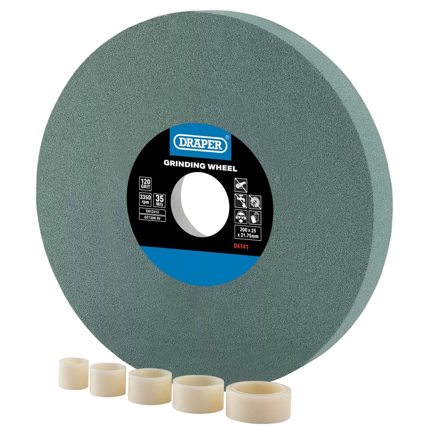 Draper Tools - 04141 - Silicon Carbide Bench Grinding Wheel, 200 x 25mm, 120G