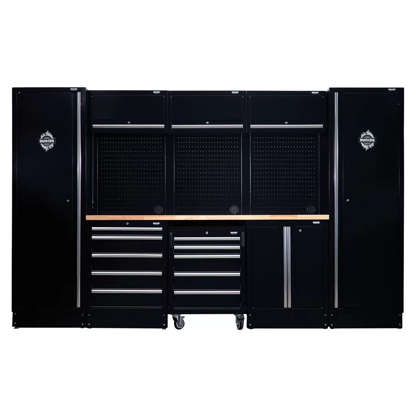 Draper Tools - 04398 - BUNKER® 16 Piece Modular Storage Combo with Hardwood Worktop, 3240mm - Discontinued