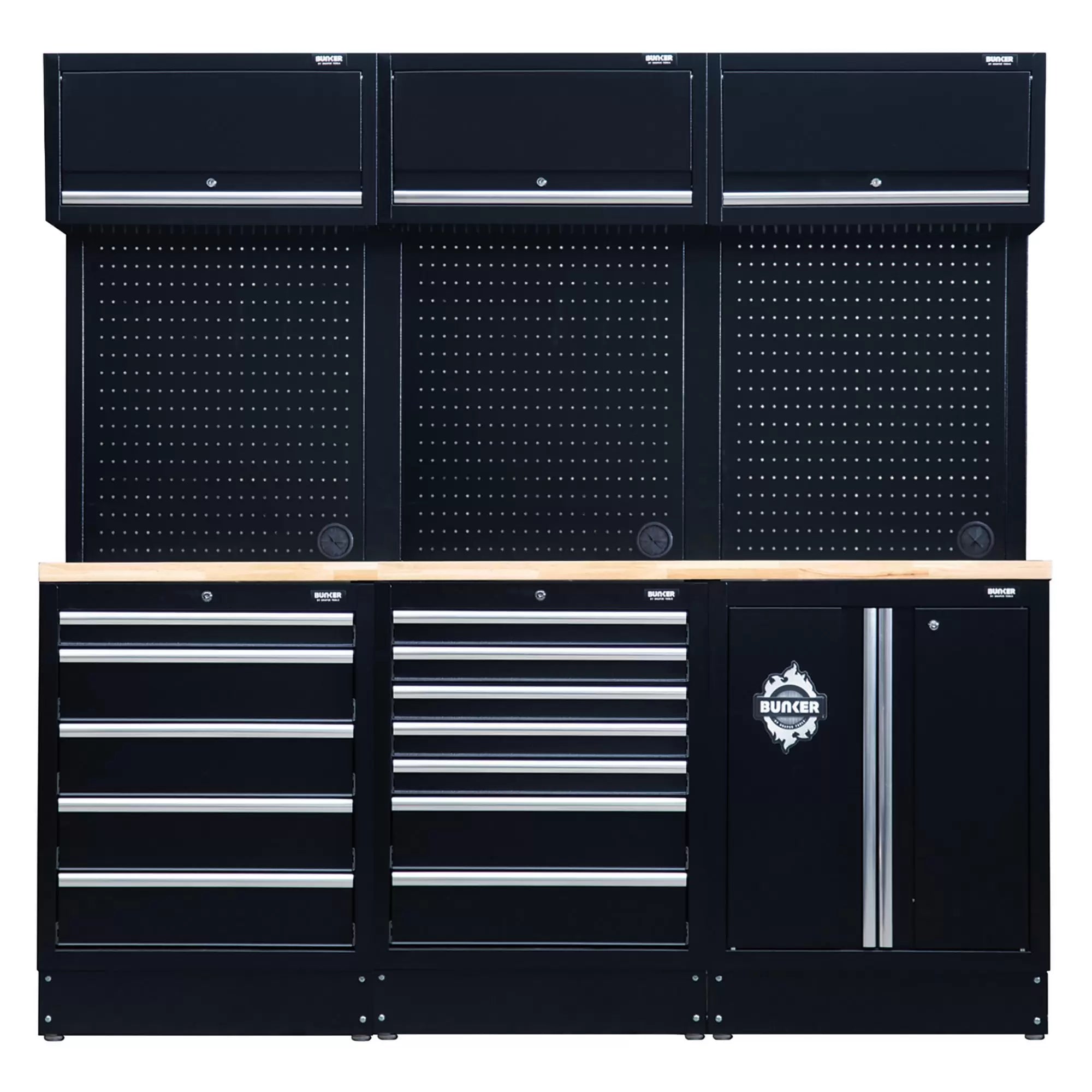 Draper Tools - 04411 - BUNKER® 14 Piece Modular Storage Combo with Hardwood Worktop, 2040mm