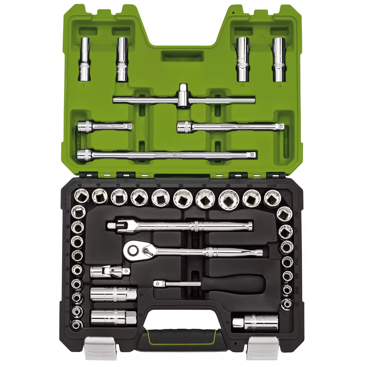 Draper Tools - 04464 - Draper Expert MM/AF Combined Socket Set, 3/8" Sq. Dr., Green (41 Piece)