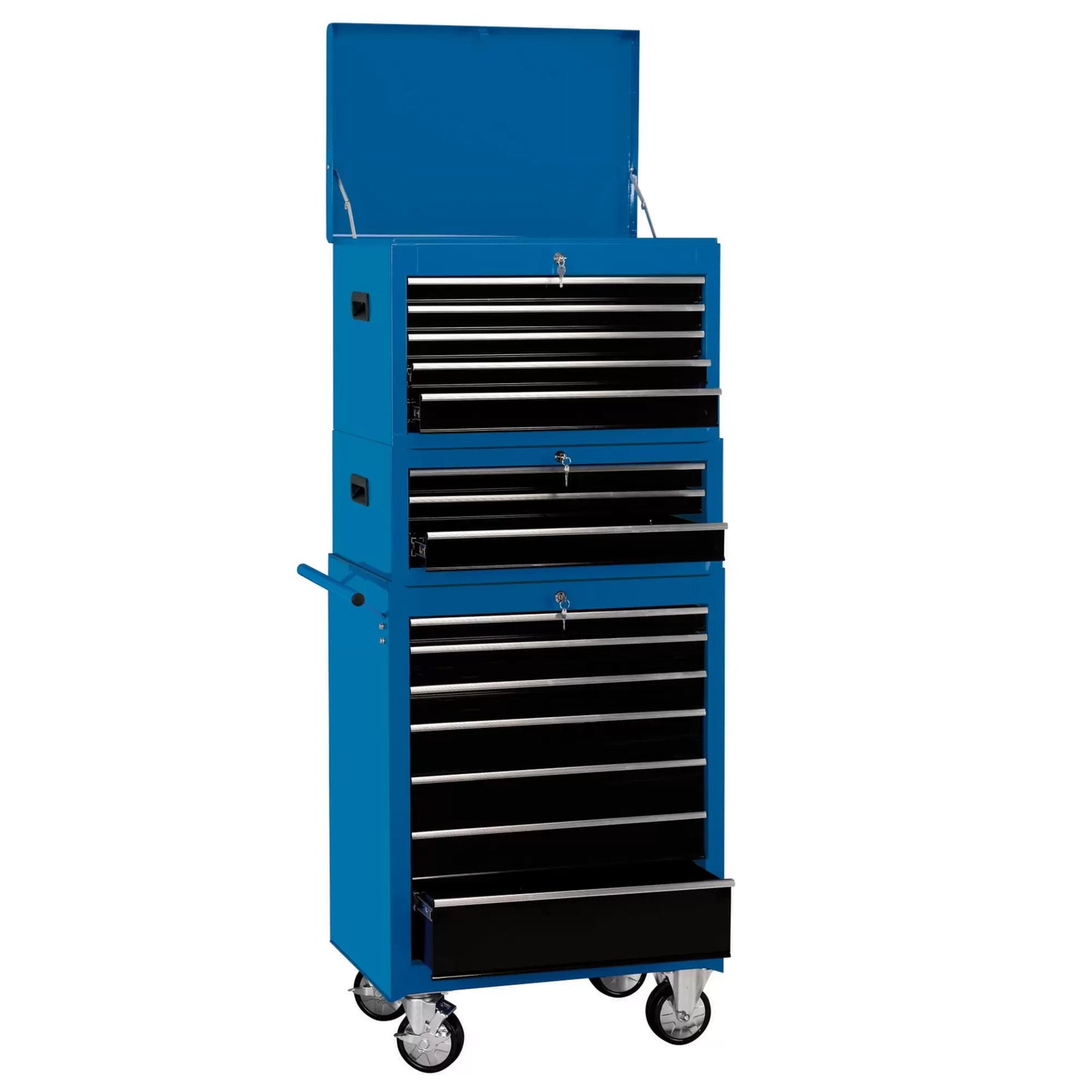 Draper Tools - 04593 - Draper Expert Combination Roller Cabinet and Tool Chest, 15 Drawer, 26", Blue