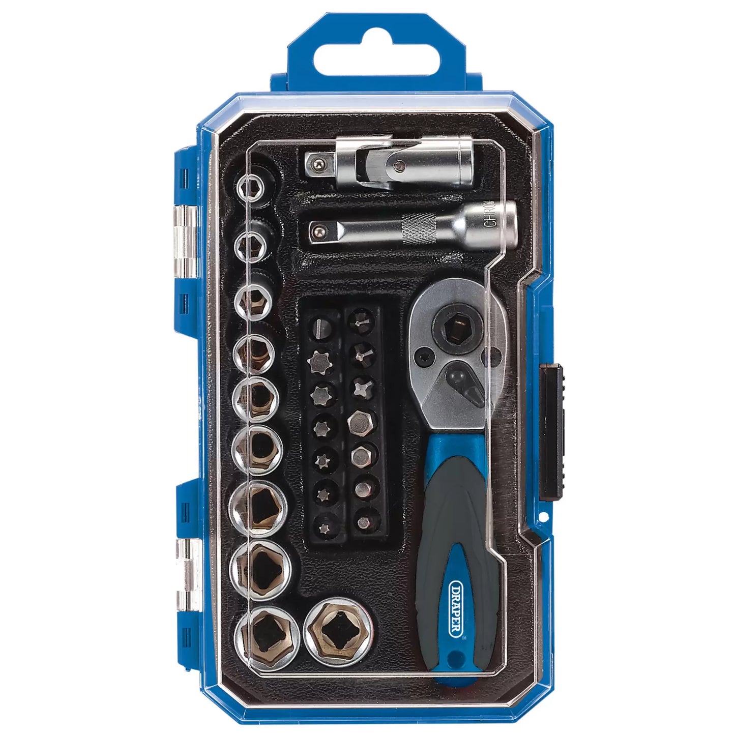 Draper Tools - 04778 - Metric Socket Set, 1/4" Sq. Dr. (27 Piece)