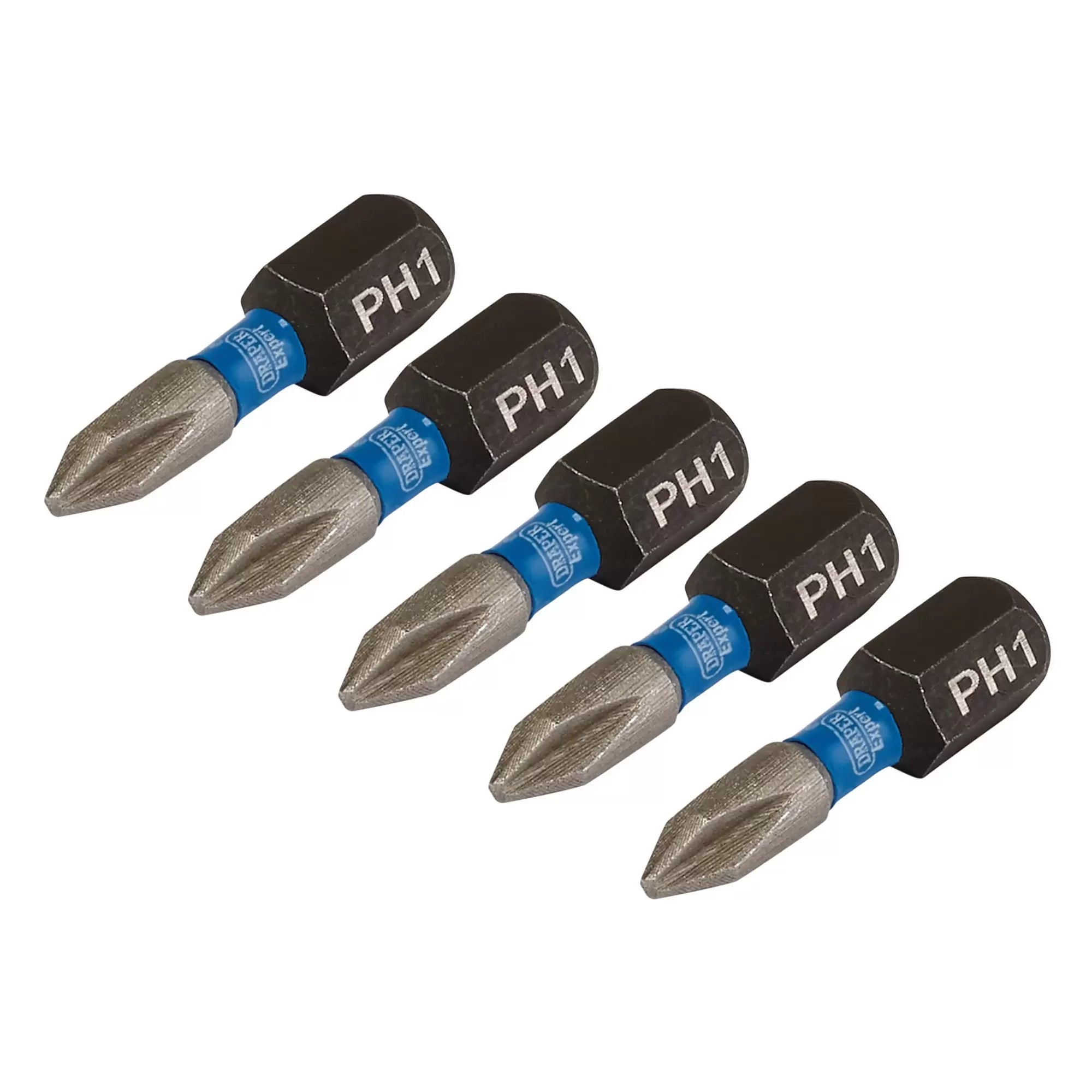 Draper Tools - 04934 - Draper Expert Cross Slot/PH Type Impact Screwdriver Bits, No.1 x 25mm, 1/4" Hex (Pack of 5)
