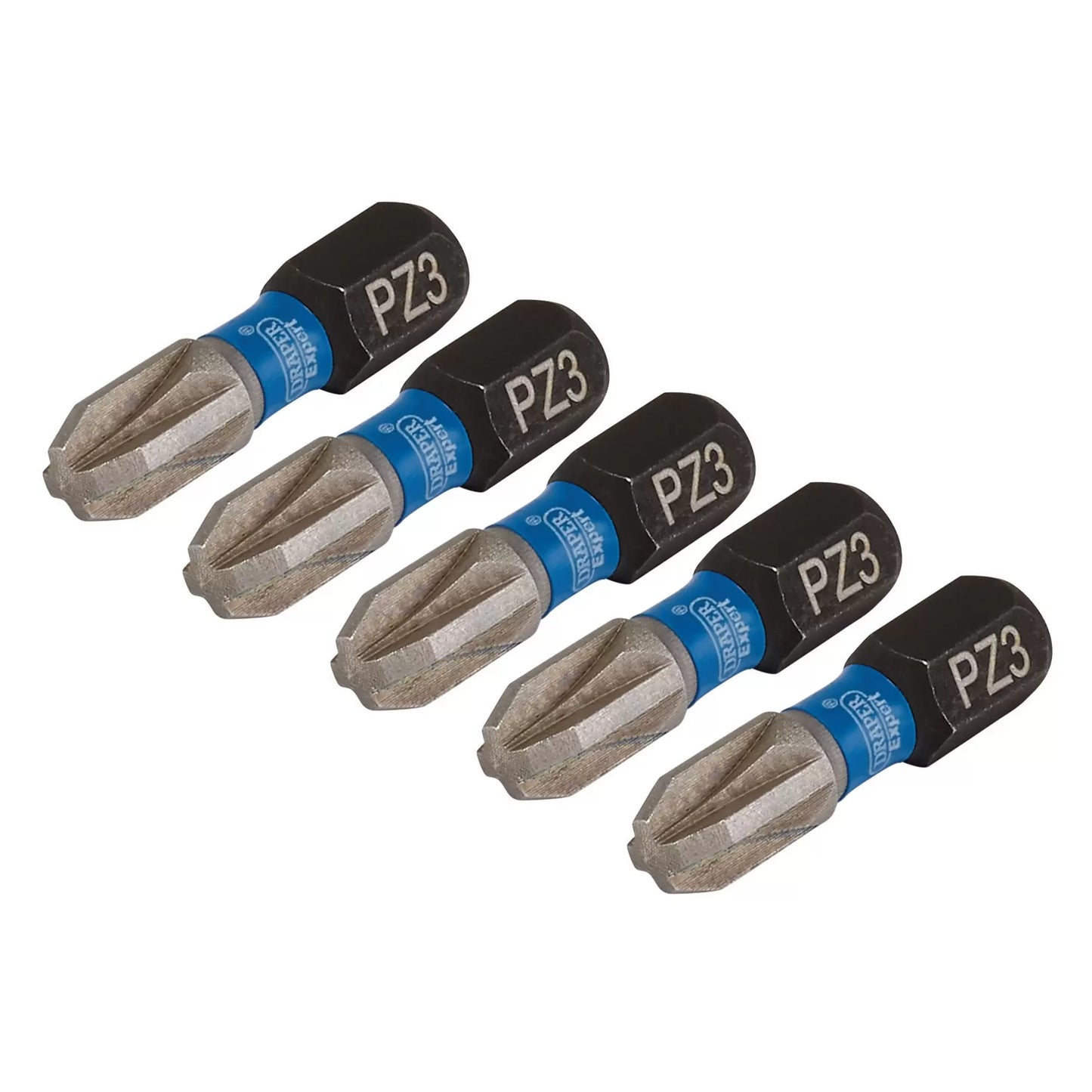 Draper Tools - 04975 - Draper Expert PZ-Type Impact Screwdriver Bits, No.3 x 25mm, 1/4" Hex (Pack of 5)