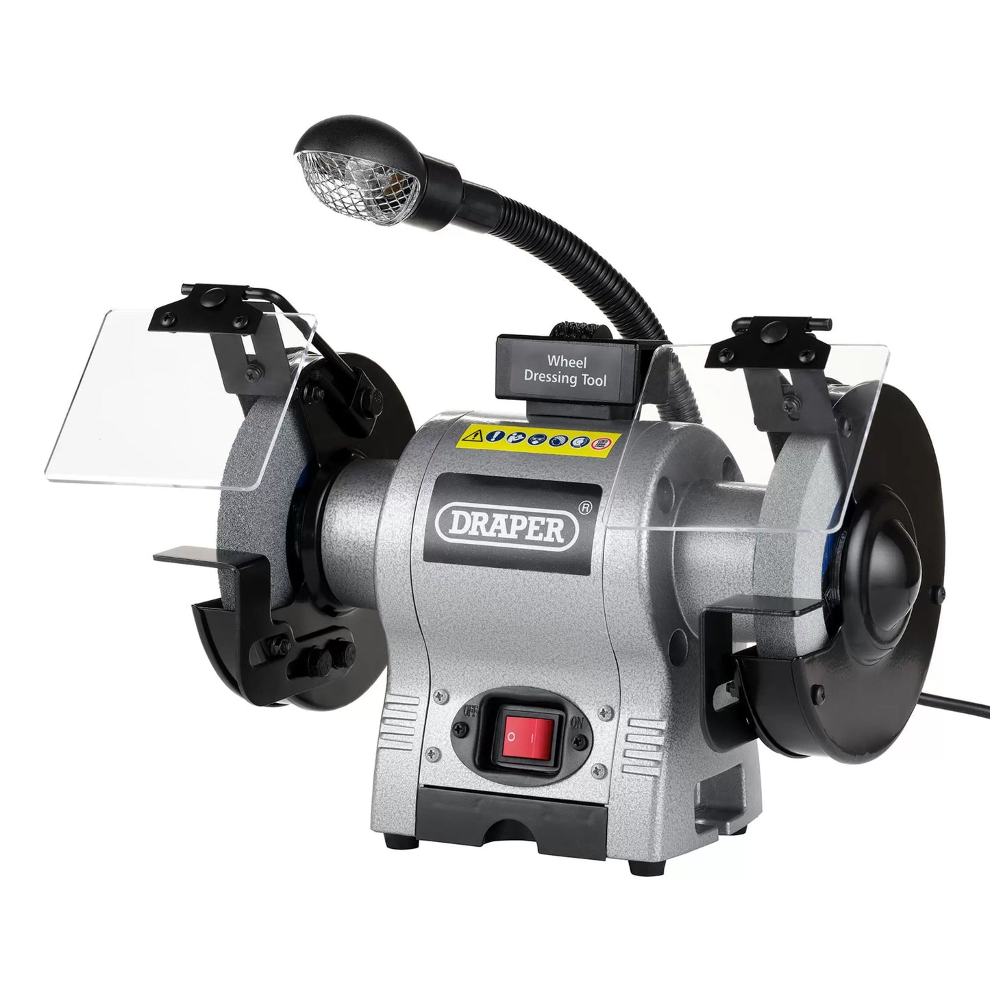 Draper Tools - 05095 - Bench Grinder with Work light, 150mm, 370W