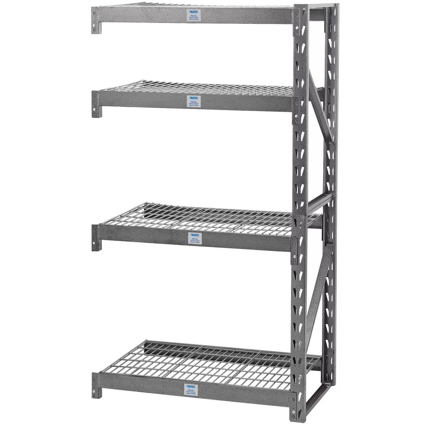 Draper Tools - 05231 - Draper Expert Heavy Duty Steel 4 Shelving Extension Unit, 1040 x 610 x 1830mm