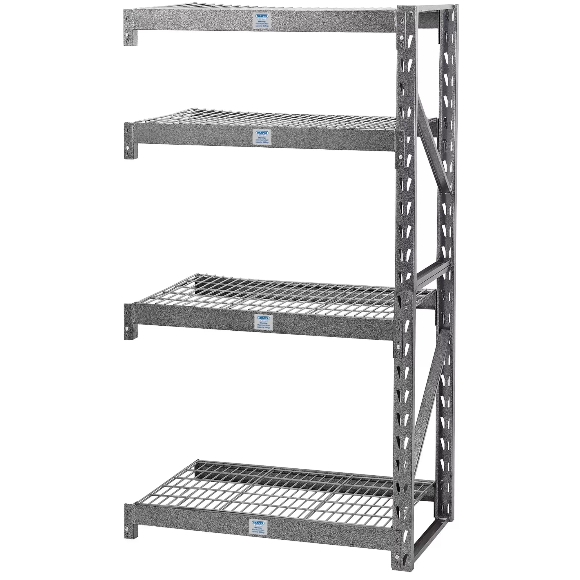 Draper Tools - 05231 - Draper Expert Heavy Duty Steel 4 Shelving Extension Unit, 1040 x 610 x 1830mm
