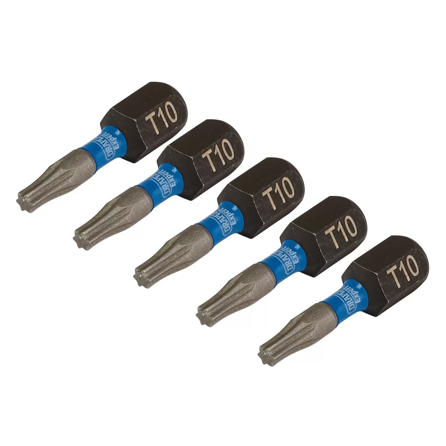 Draper Tools - 05491 - Draper Expert TX-STAR® Impact Screwdriver Bits, T10 x 25mm, 1/4" Hex (Pack of 5)