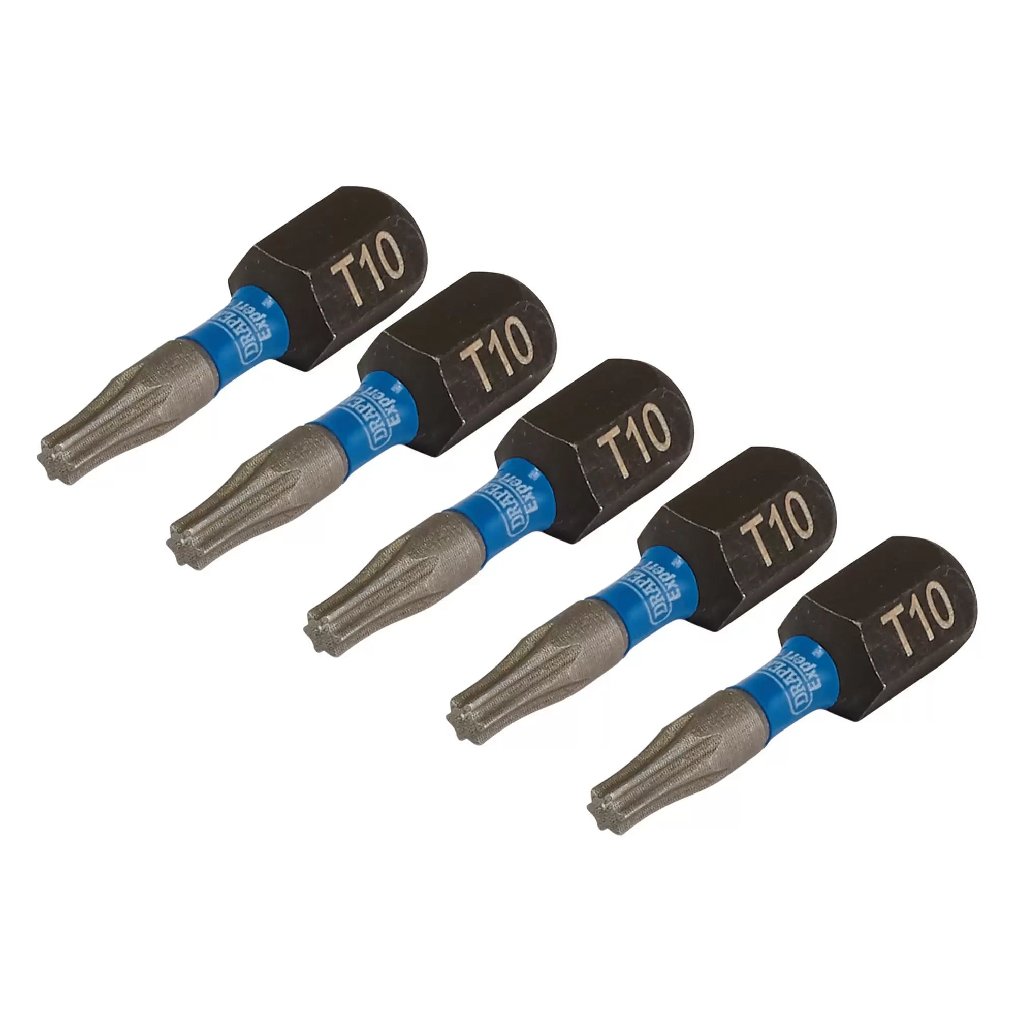 Draper Tools - 05491 - Draper Expert TX-STAR® Impact Screwdriver Bits, T10 x 25mm, 1/4" Hex (Pack of 5)