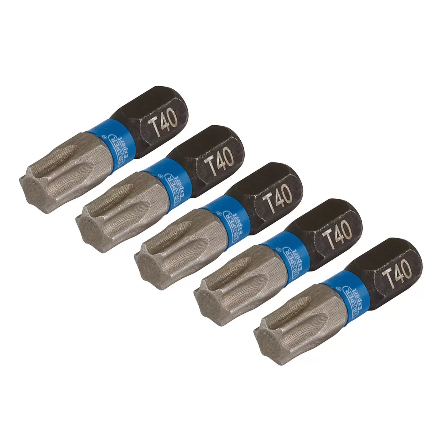 Draper Tools - 05497 - Draper Expert TX-STAR® Impact Screwdriver Bits, T40 x 25mm, 1/4" Hex (Pack of 5)