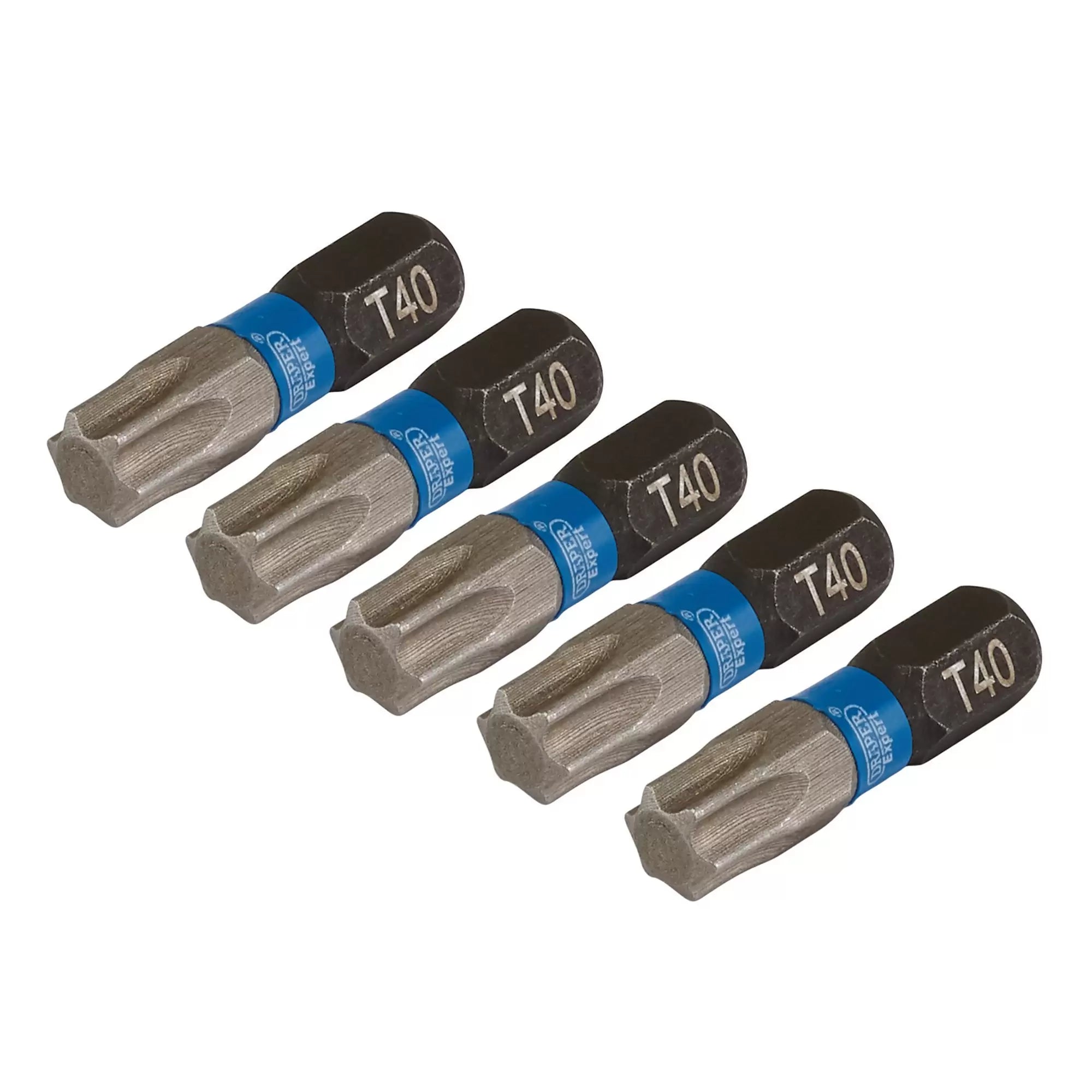 Draper Tools - 05497 - Draper Expert TX-STAR® Impact Screwdriver Bits, T40 x 25mm, 1/4" Hex (Pack of 5)