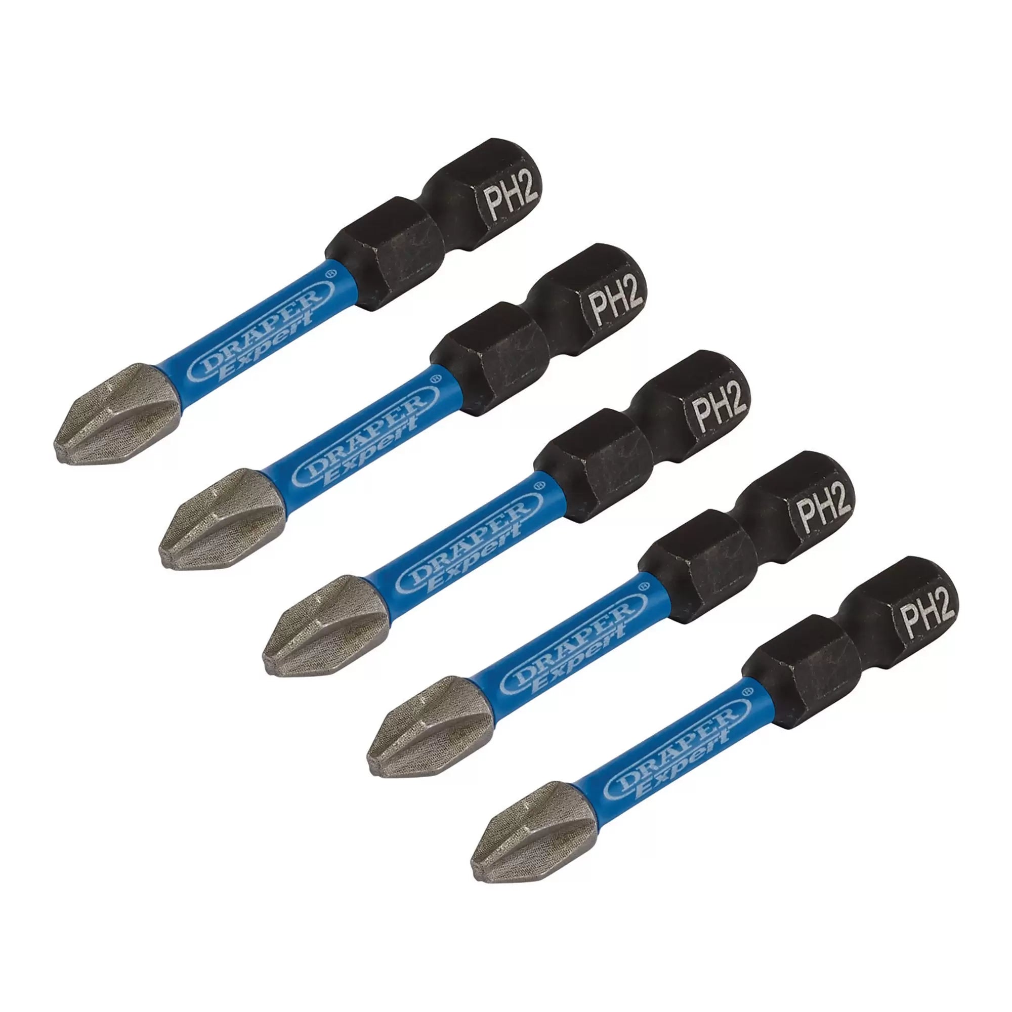 Draper Tools - 05499 - Draper Expert Cross Slot/PH Type Impact Screwdriver Bits, No.2 x 50mm, 1/4" Hex (Pack of 5)