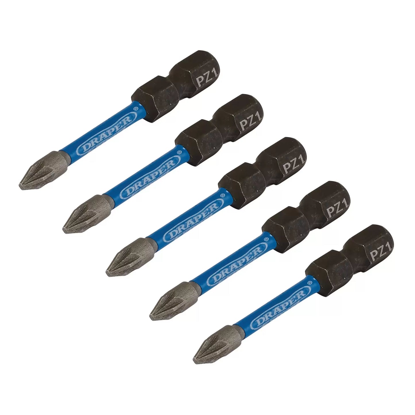 Draper Tools - 05646 - Draper Expert PZ-Type Impact Screwdriver Bits, No.1 x 50mm, 1/4" Hex (Pack of 5)