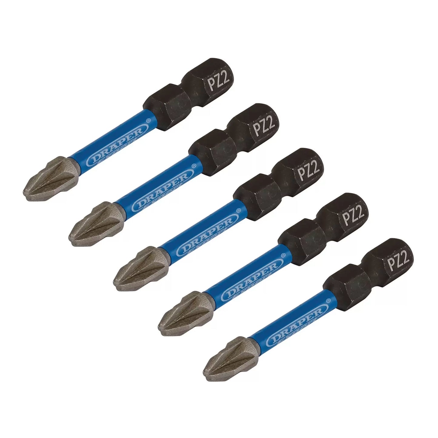 Draper Tools - 05647 - Draper Expert PZ-Type Impact Screwdriver Bits, No.2 x 50mm, 1/4" Hex (Pack of 5)