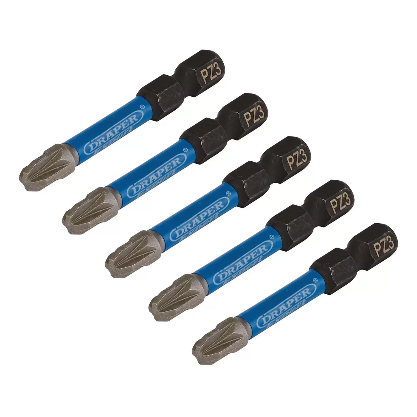 Draper Tools - 05648 - Draper Expert PZ-Type Impact Screwdriver Bits, No.3 x 50mm, 1/4" Hex (Pack of 5)