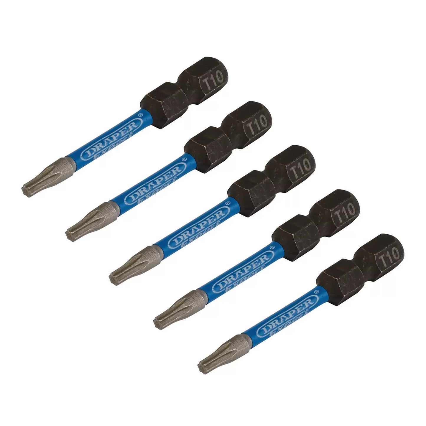 Draper Tools - 05649 - Draper Expert TX-STAR® Impact Screwdriver Bits, T10 x 50mm, 1/4" Hex (Pack of 5)